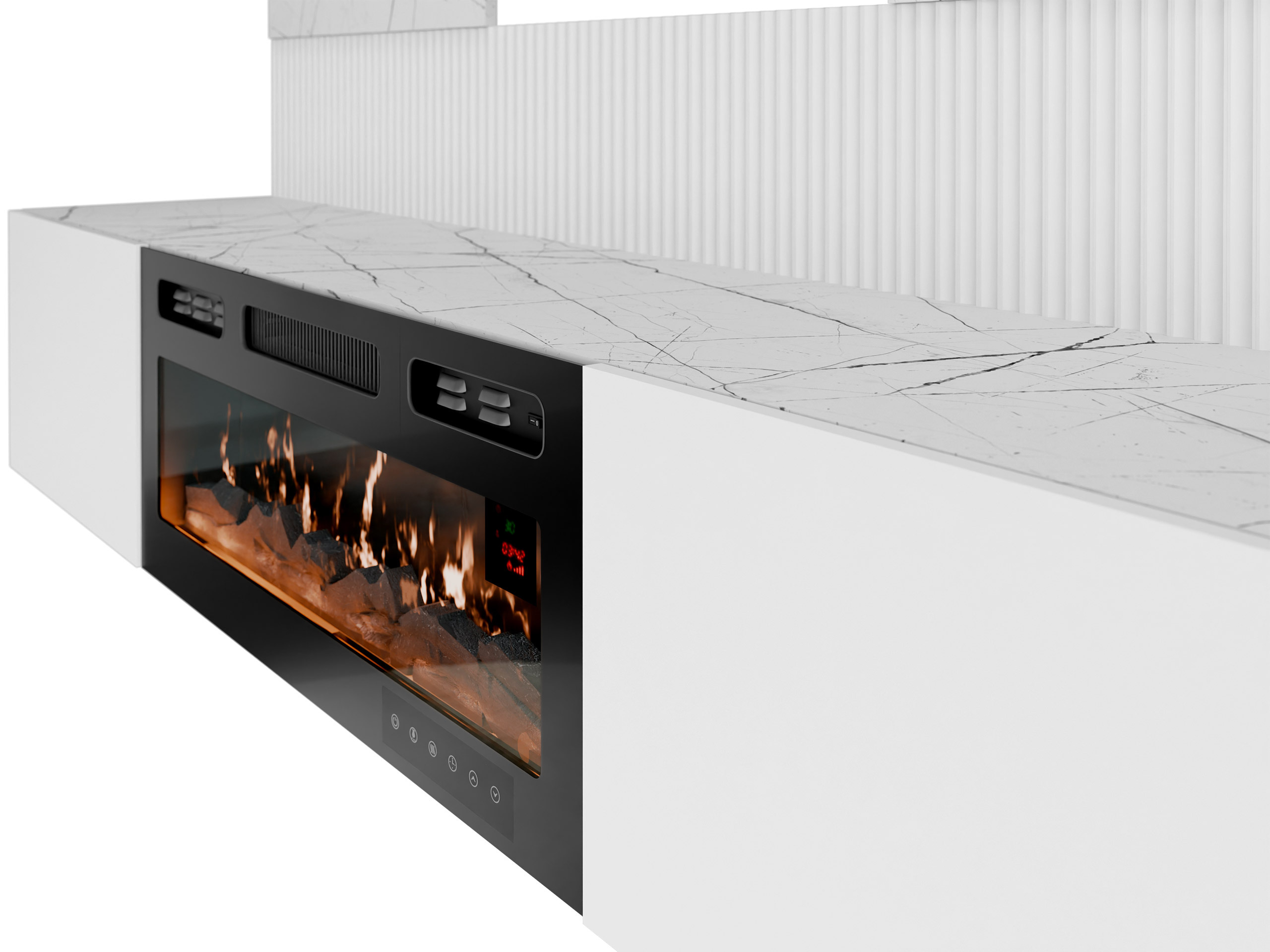Conjunto para sala de estar Comfivo Salix VII (Branco + Marmore branco)
