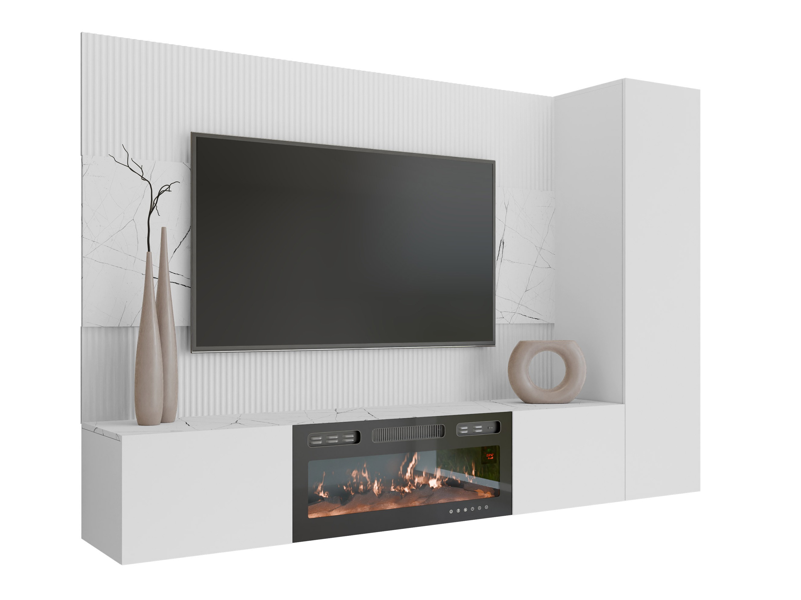 Conjunto para sala de estar Comfivo Salix IX (Branco + Marmore branco)