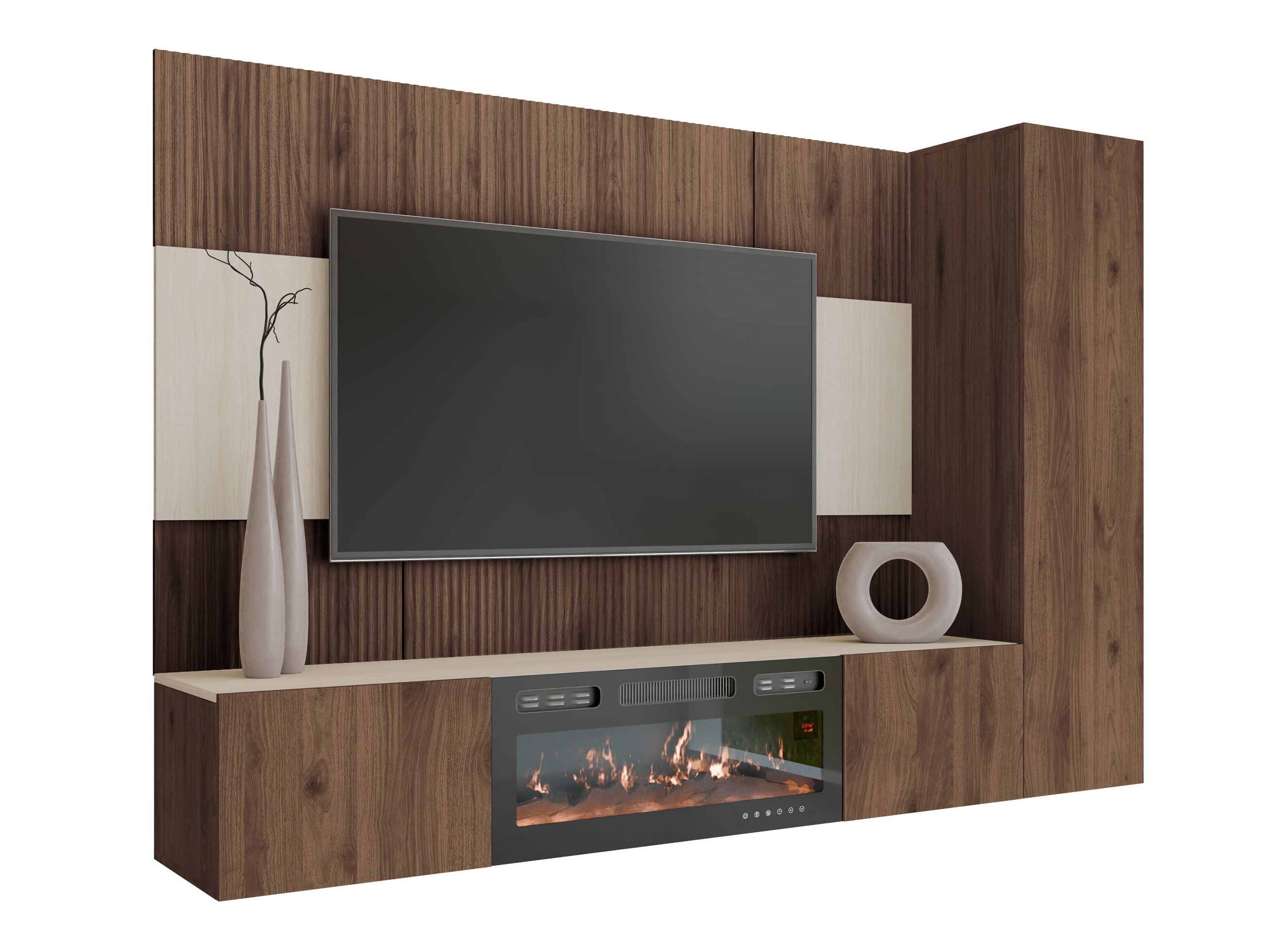 Conjunto para sala de estar Comfivo Salix IX (Nogueira + Claro Travertine)