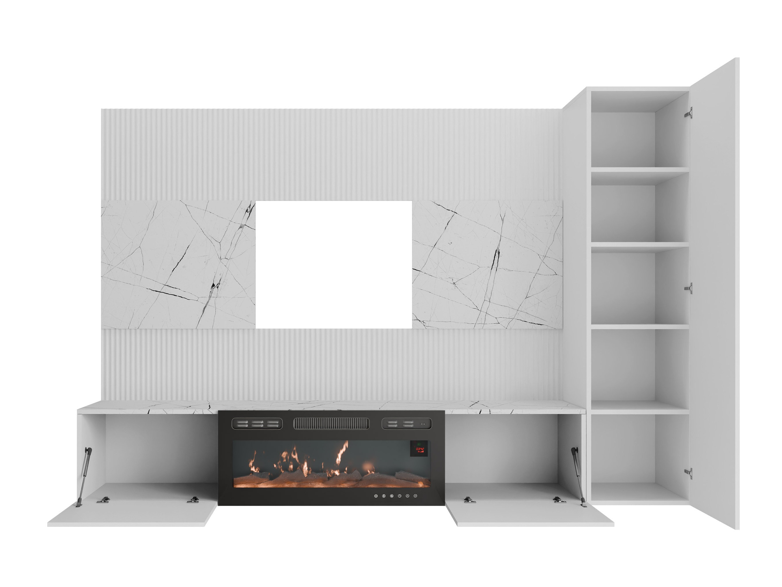 Conjunto para sala de estar Comfivo Salix IX (Nogueira + Claro Travertine)
