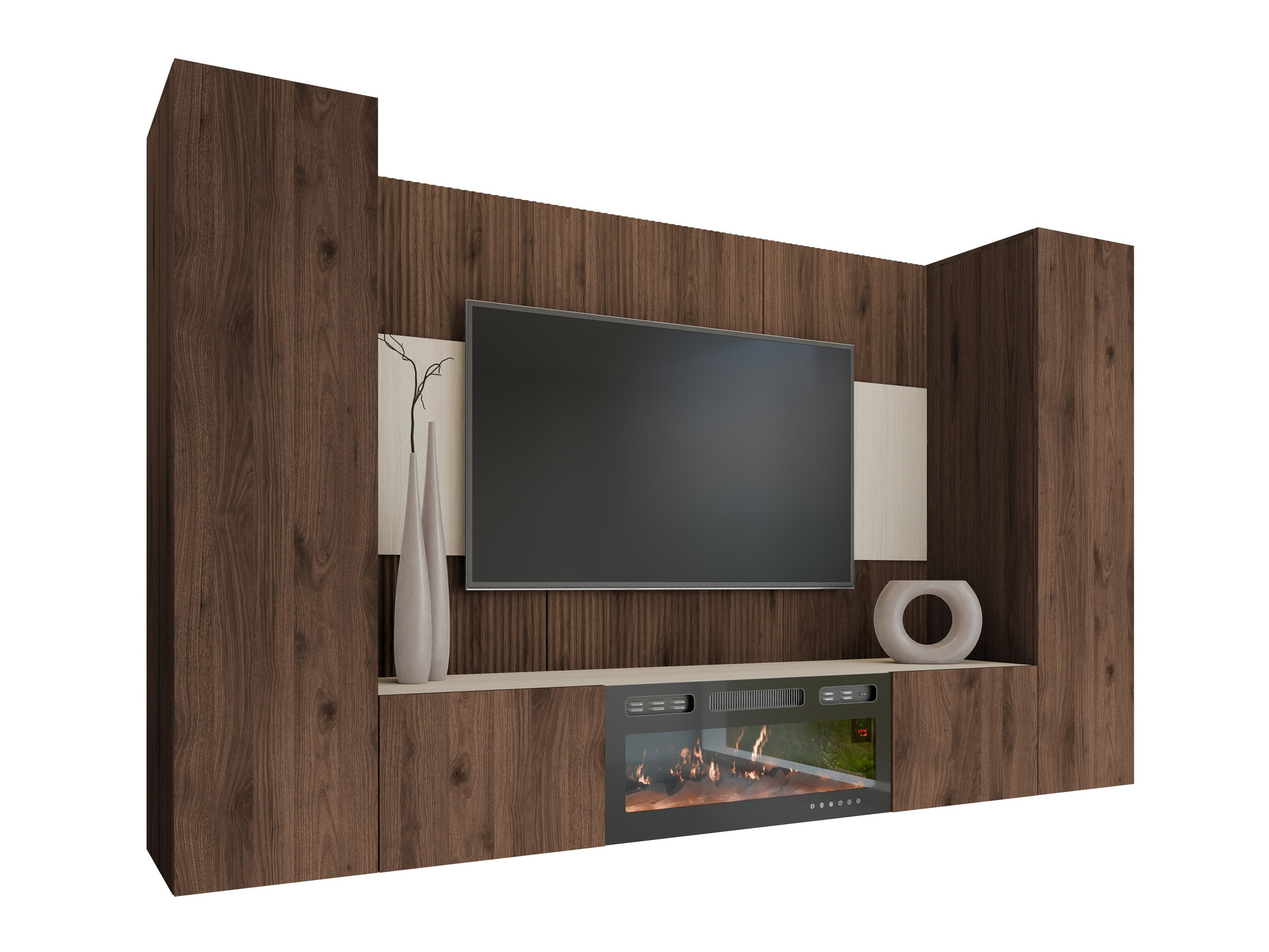 Conjunto para sala de estar Comfivo Salix VIII (Nogueira + Claro Travertine)