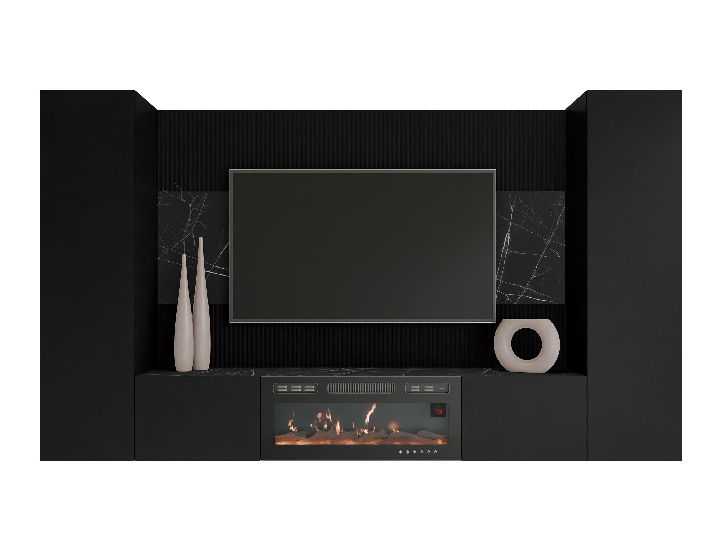 Conjunto para sala de estar Comfivo Salix VIII (Preto + Mármore preto)