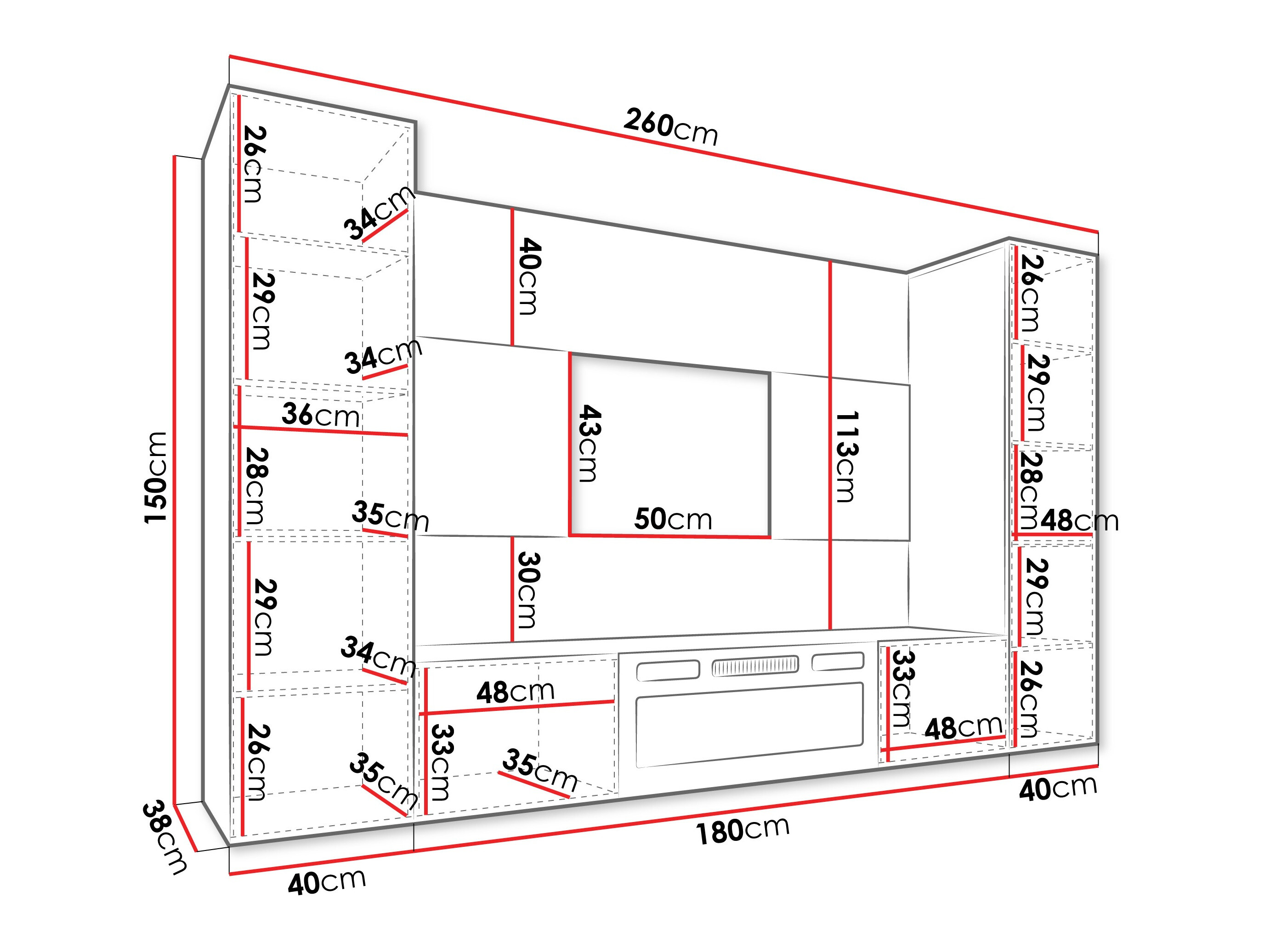 Conjunto para sala de estar Comfivo Salix VIII (Preto + Mármore preto)