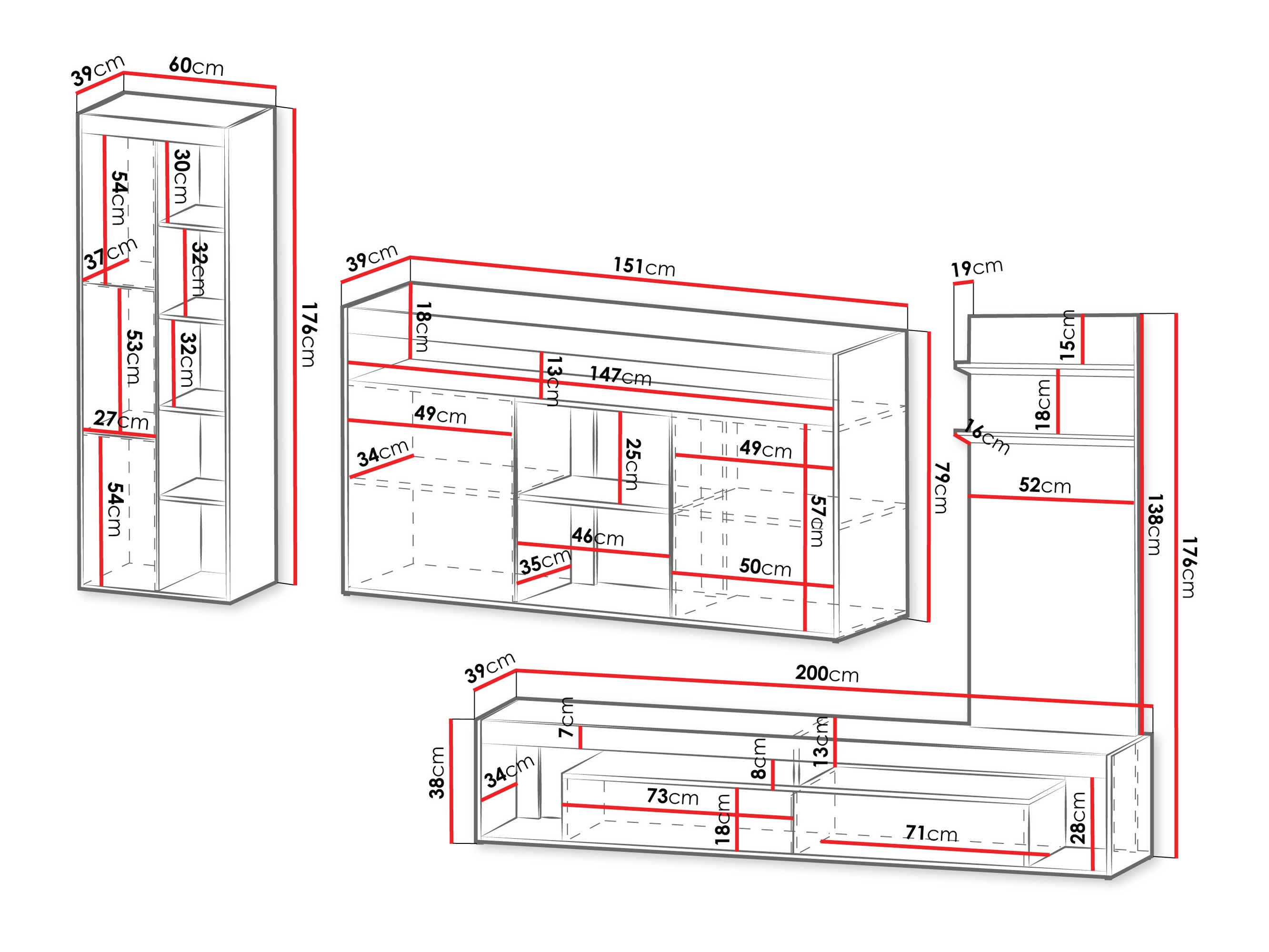 Conjunto para sala de estar Tenfioa 106