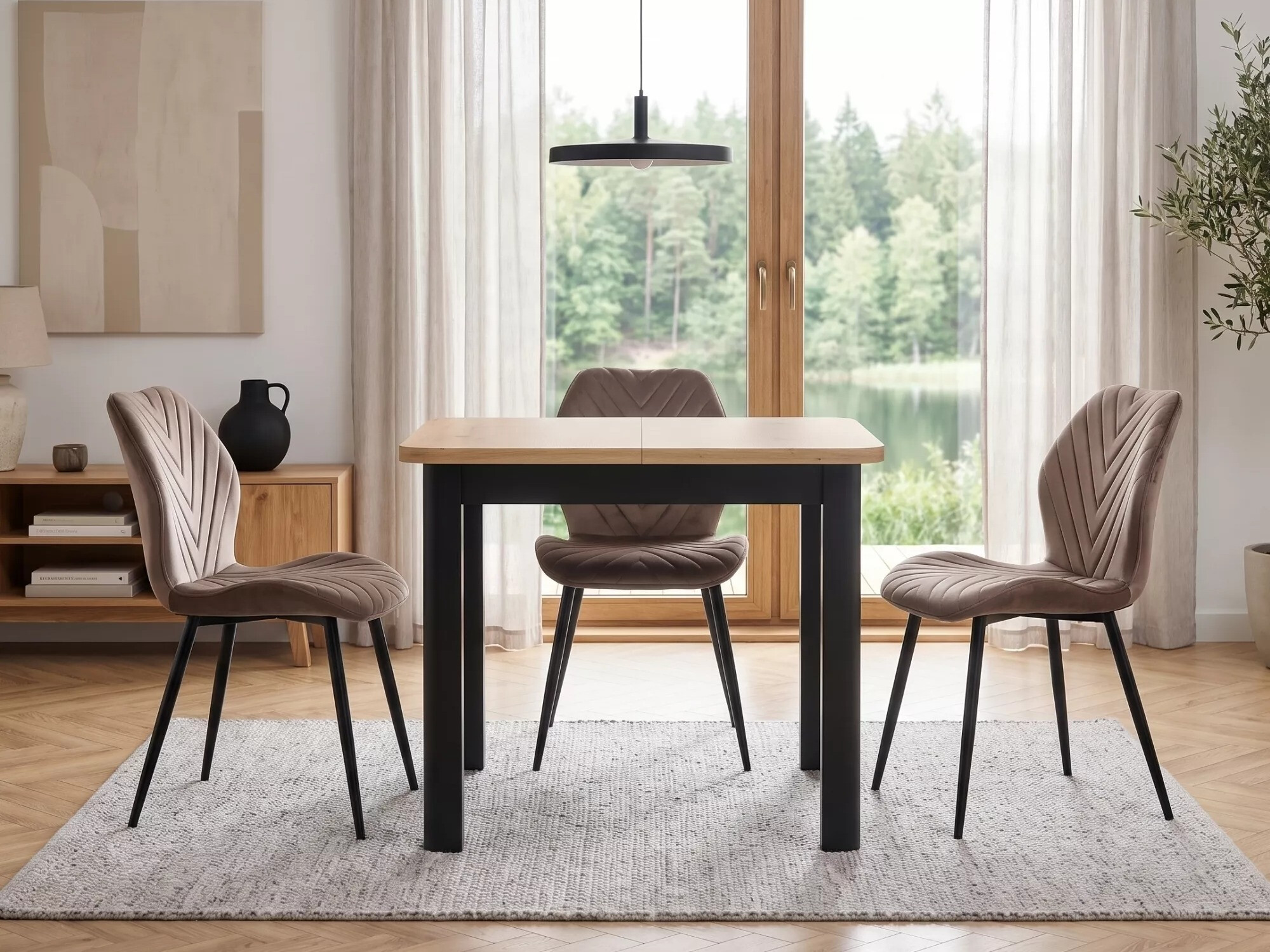 Mesa Detroit 1008 (Preto + Carvalho Artisan)