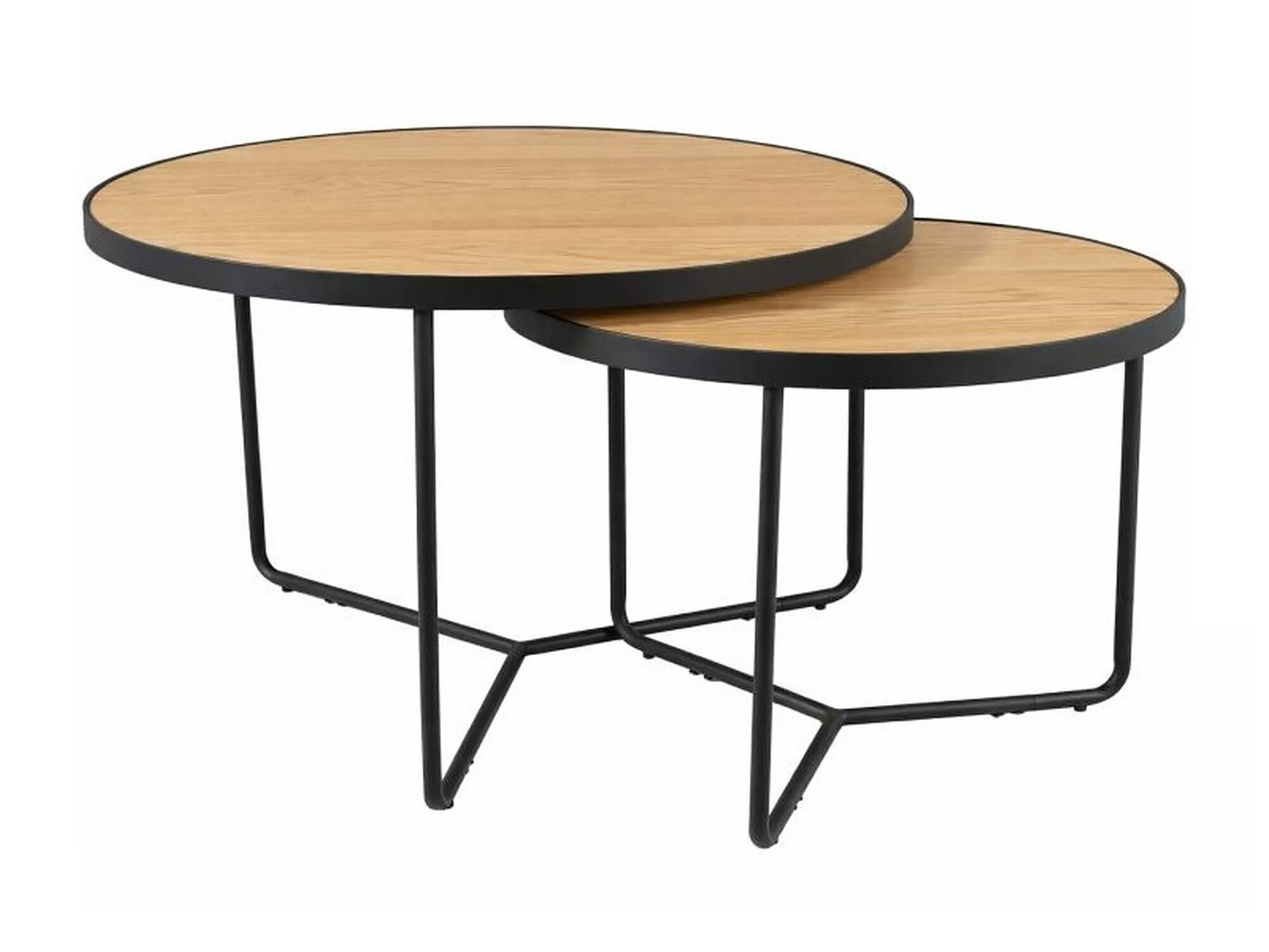 Conjunto de mesa de centro Detroit 252 (Carvalho + Preto)