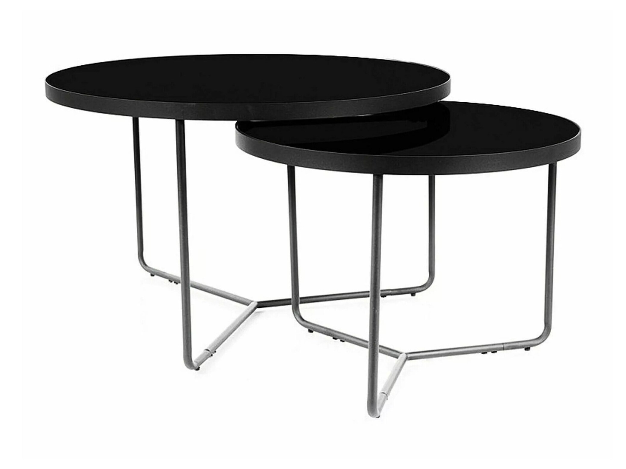 Conjunto de mesa de centro Detroit 252 (Mármore preto + Preto)