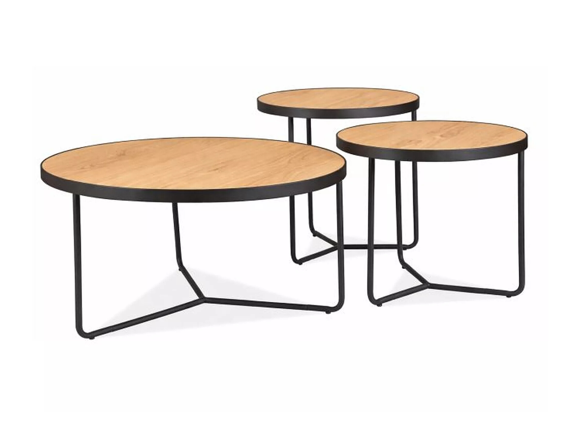 Conjunto de mesa de centro Detroit 570 (Carvalho + Preto)