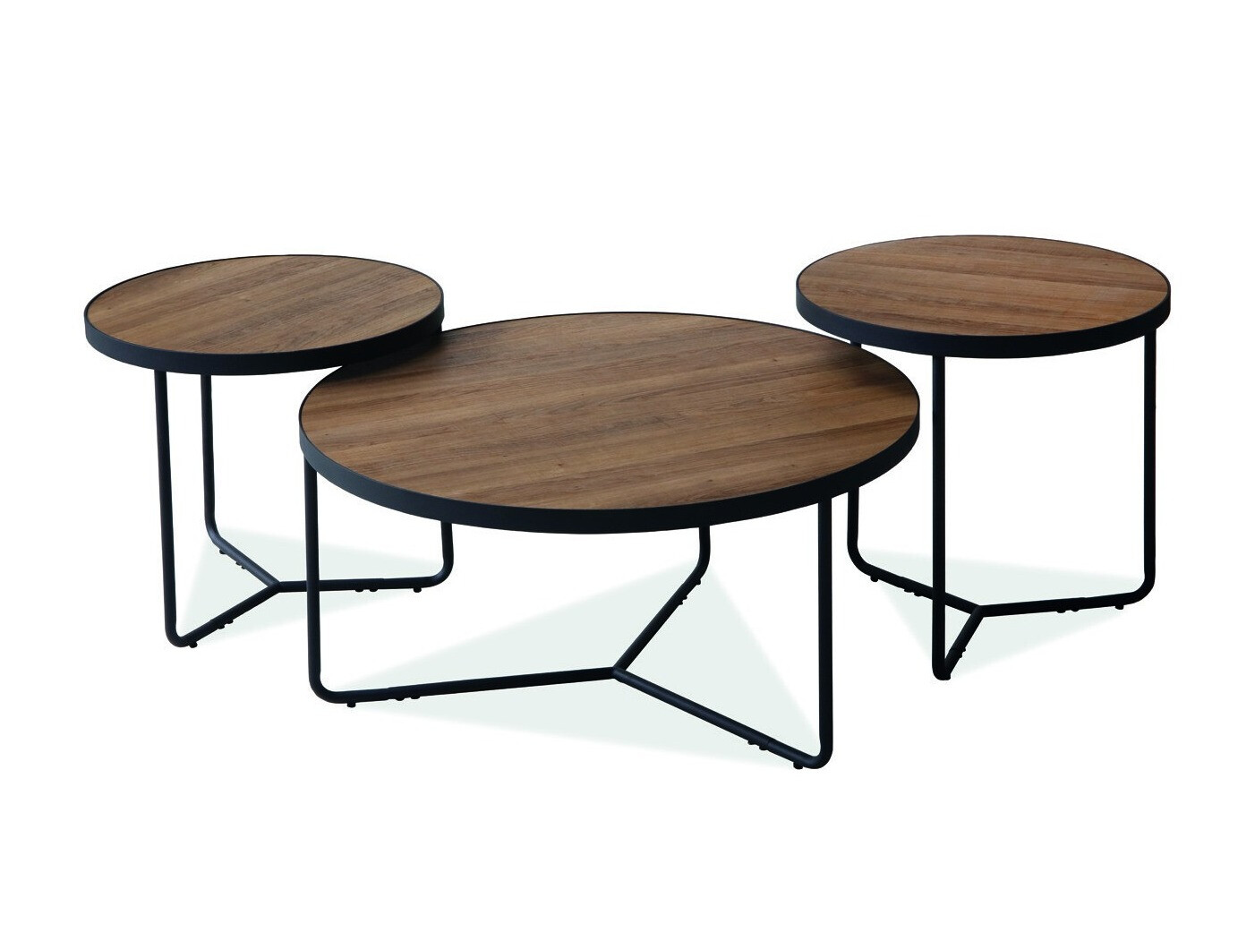Conjunto de mesa de centro Detroit 570 (Nogueira + Preto)