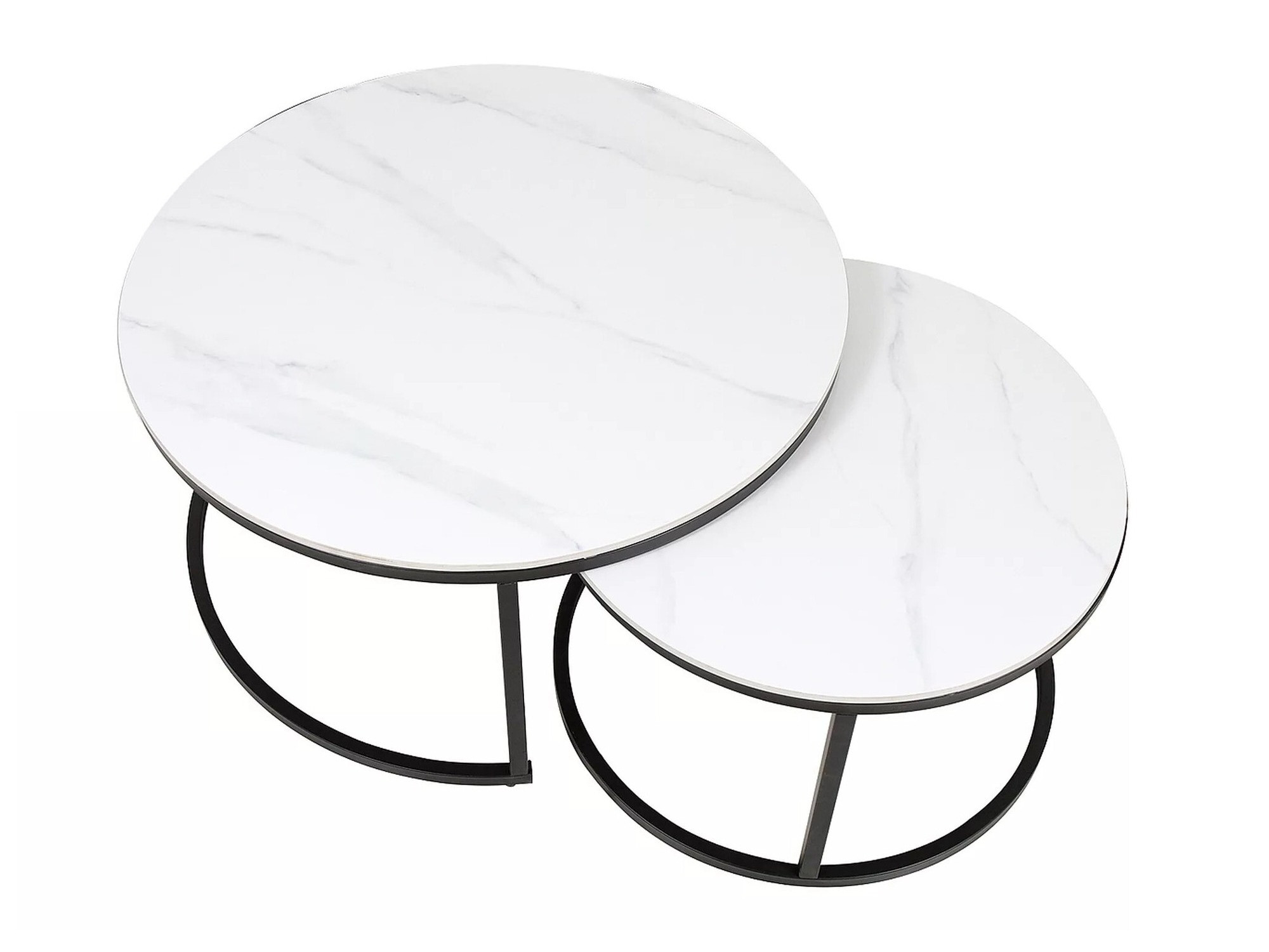 Conjunto de mesa de centro Detroit 607 (Marmore branco + Preto)