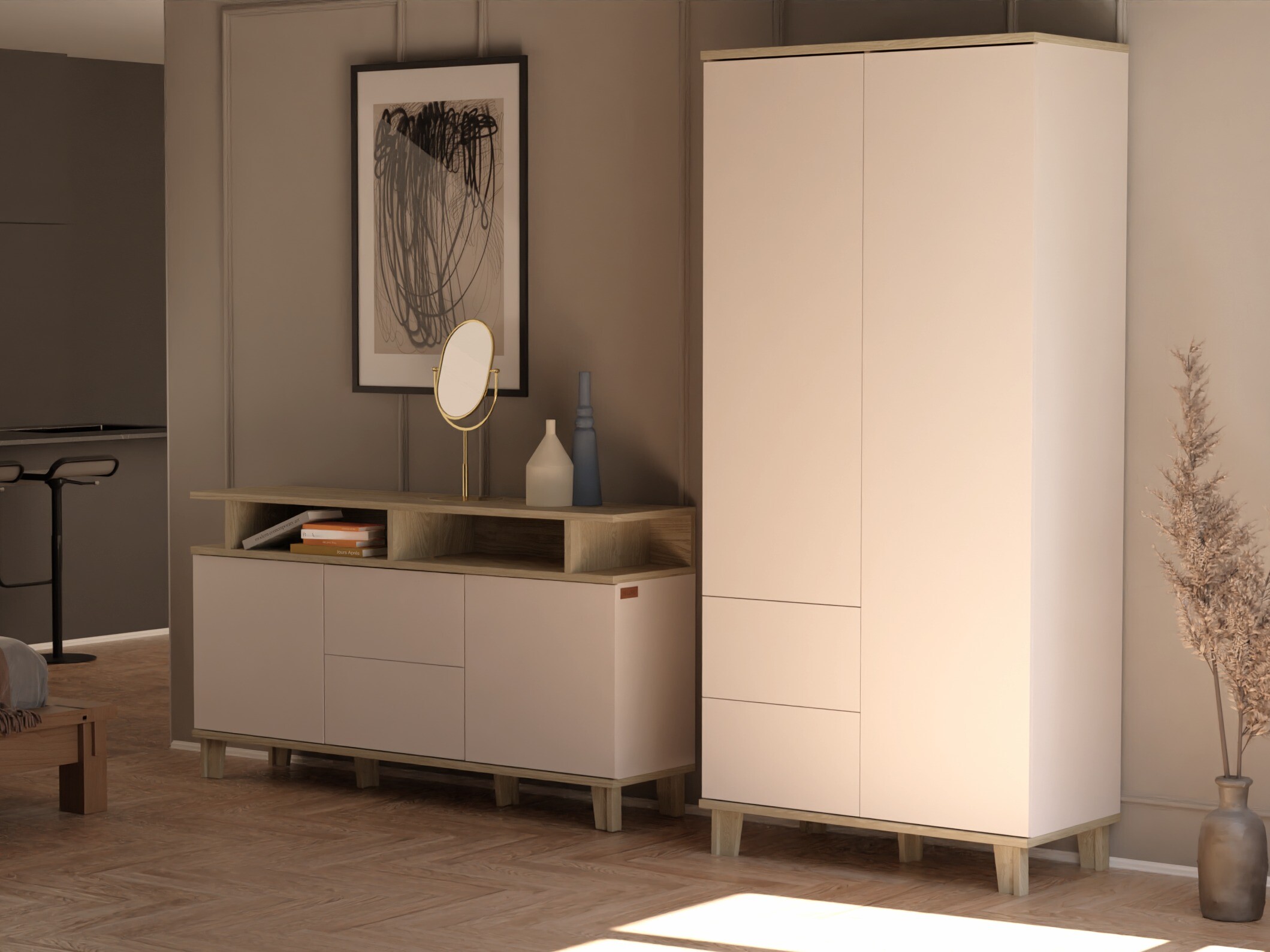 Cómoda Evarveru 105 (Mate branco)