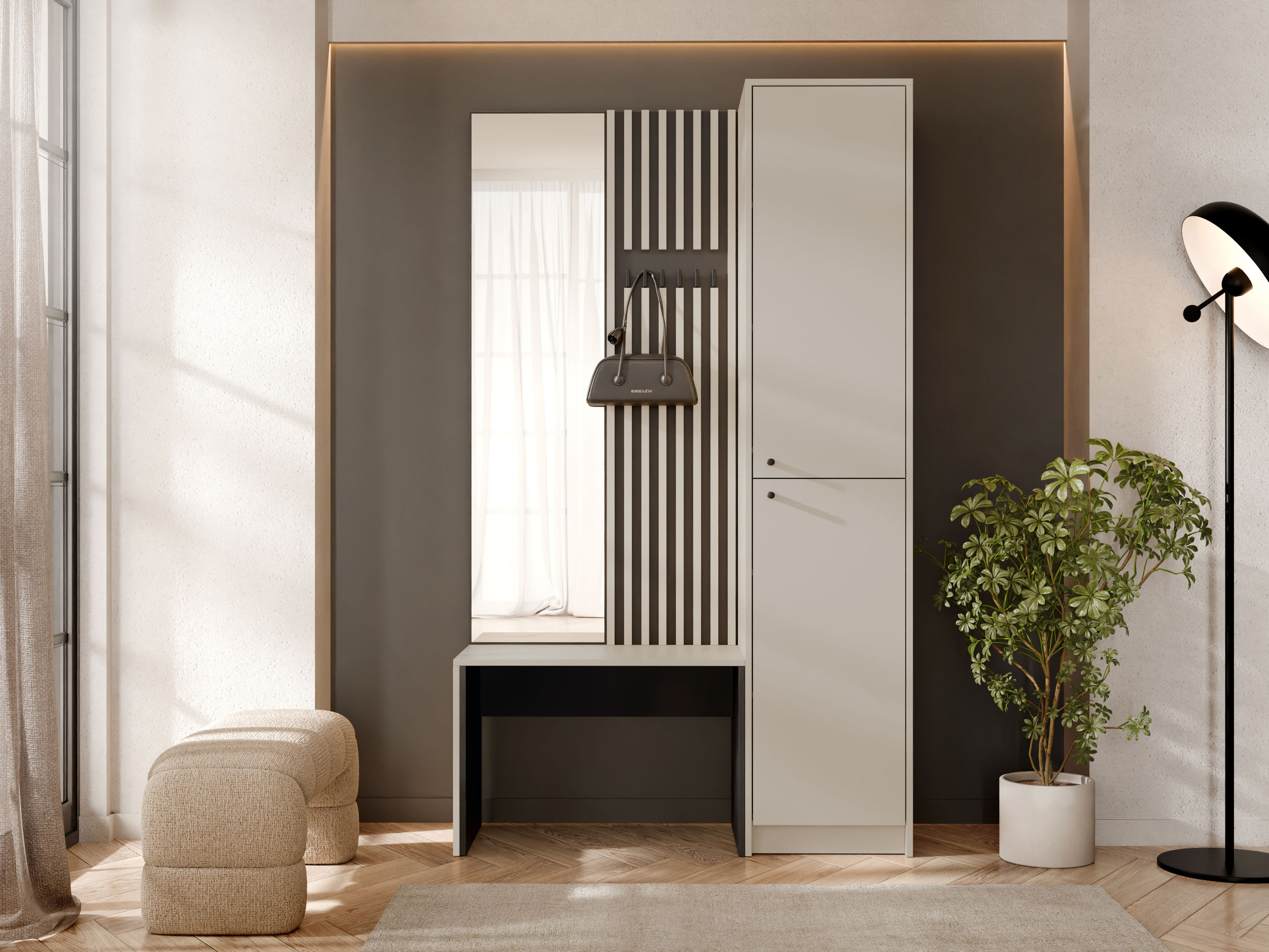 Conjunto para corredor Comfivo Nomas (Bege + Preto)