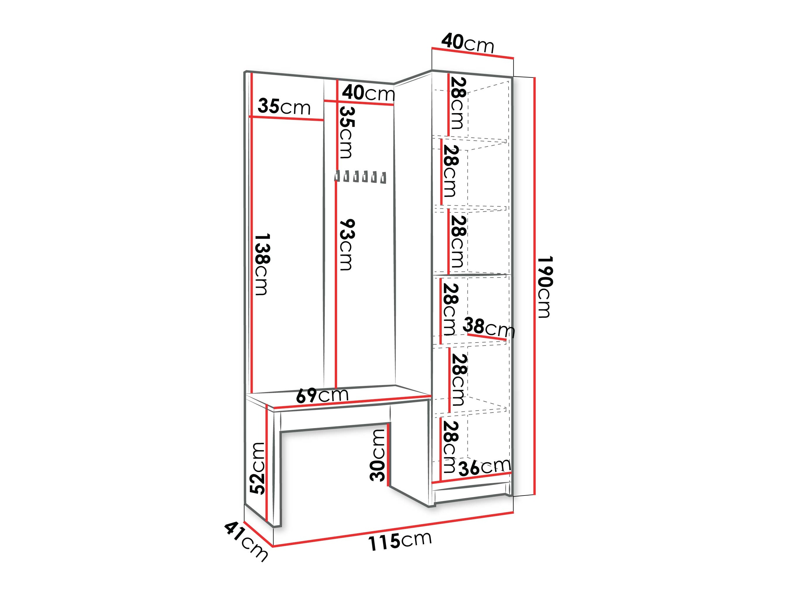 Conjunto para corredor Comfivo Nomas (Bege + Preto)