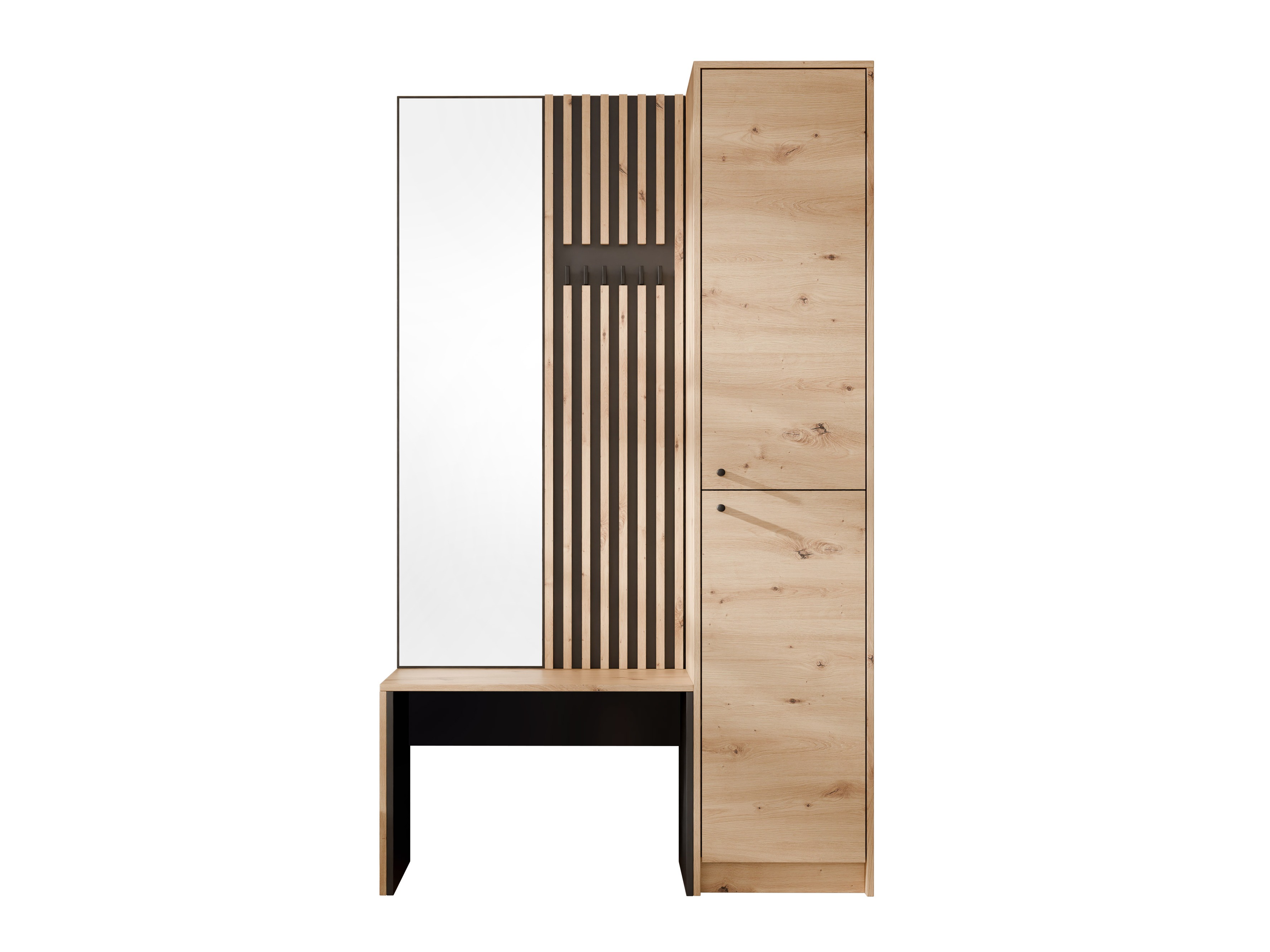 Conjunto para corredor Comfivo Nomas (Carvalho Artisan + Preto)