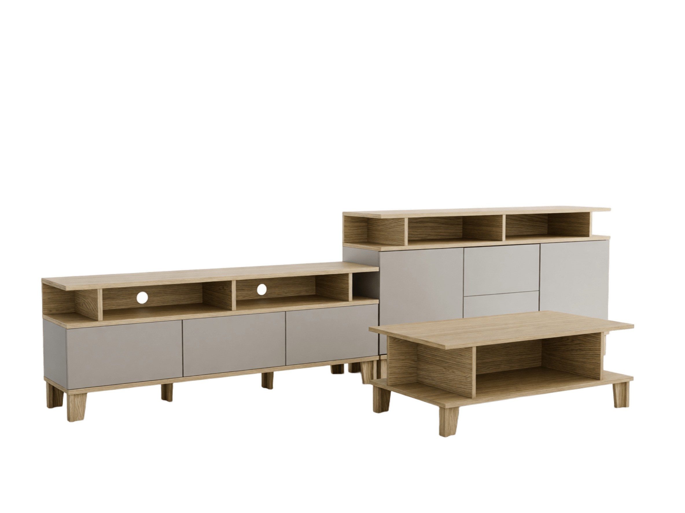 Conjunto para sala de estar Evarveru 108 (Cinzento)