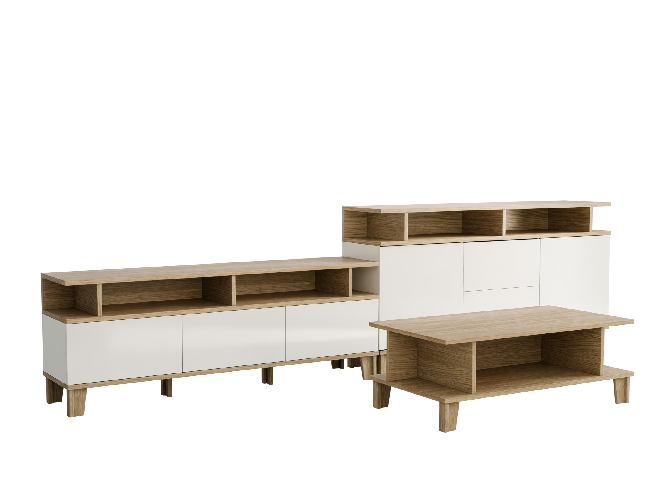 Conjunto para sala de estar Evarveru 108 (Mate branco)