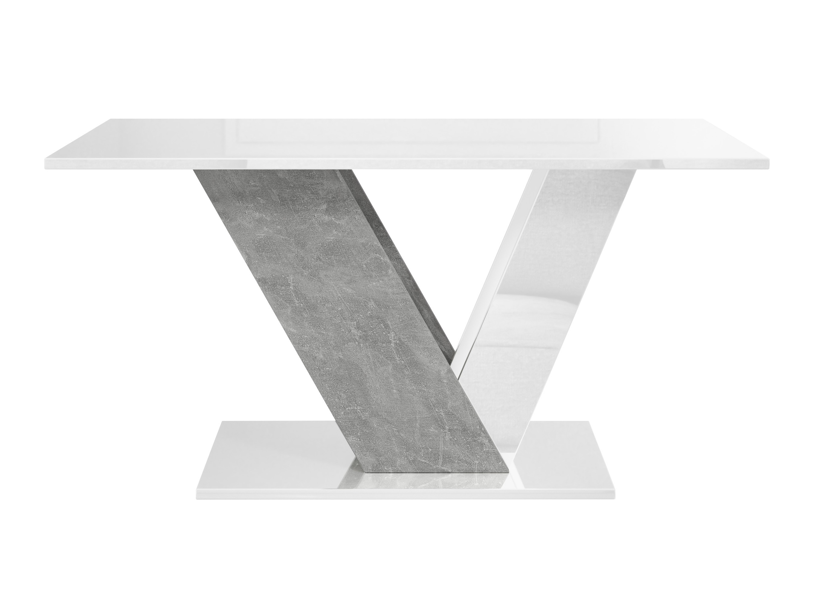 Mesa de centro Goodyear 142 (Branco brilhante + Cimento)