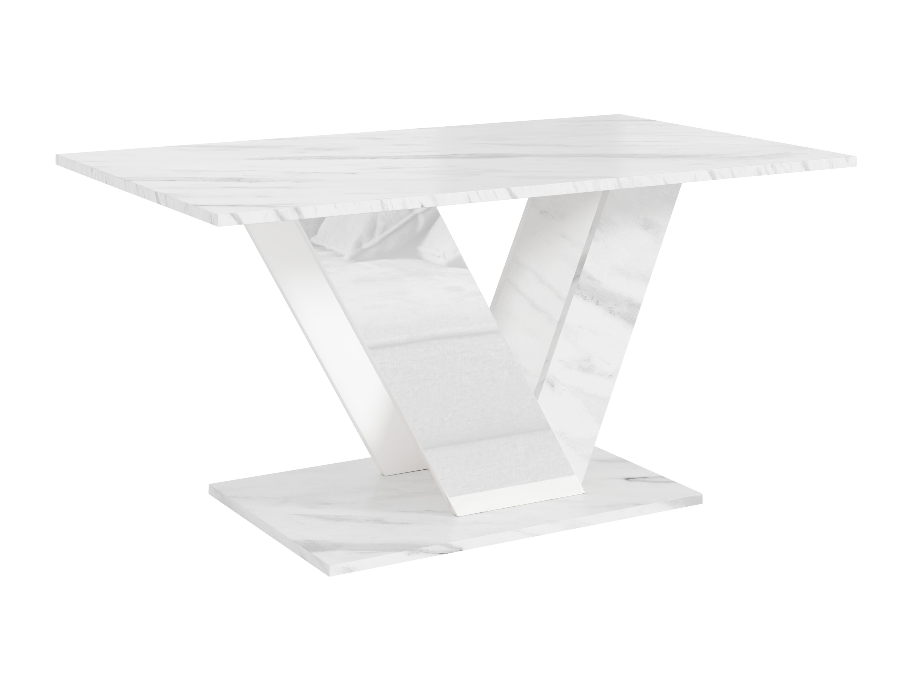 Mesa de centro Goodyear 142 (Marmore branco + Branco brilhante)