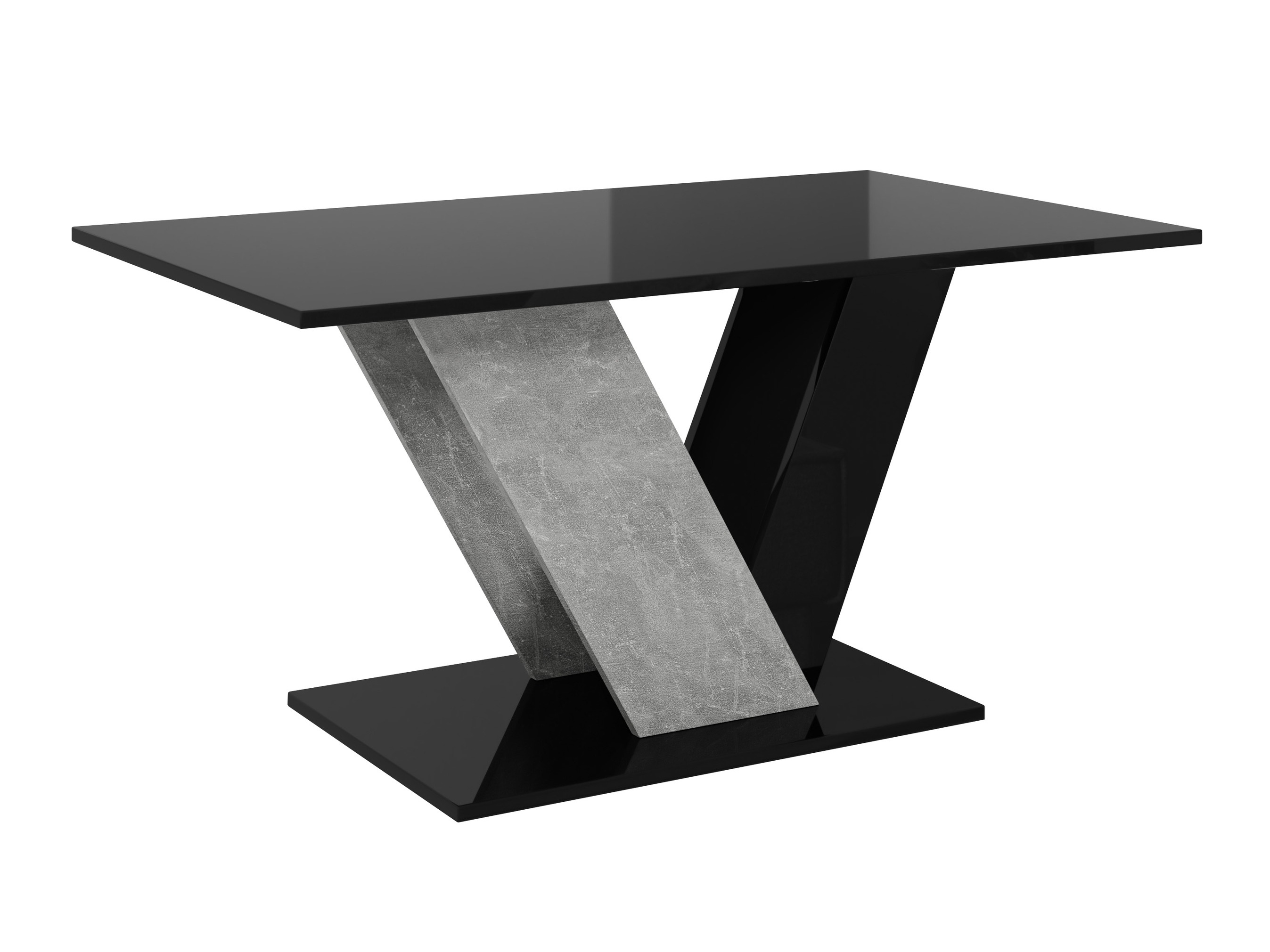 Mesa de centro Goodyear 142 (Preto brilhante + Cimento)