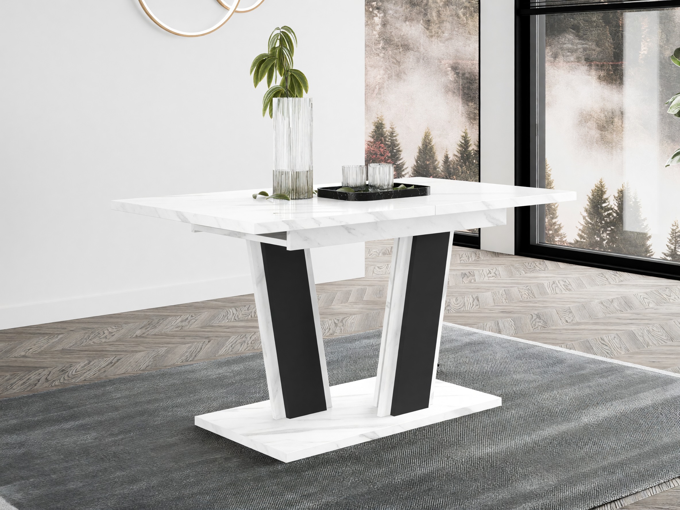 Mesa Goodyear 139 (Marmore branco + Preto)