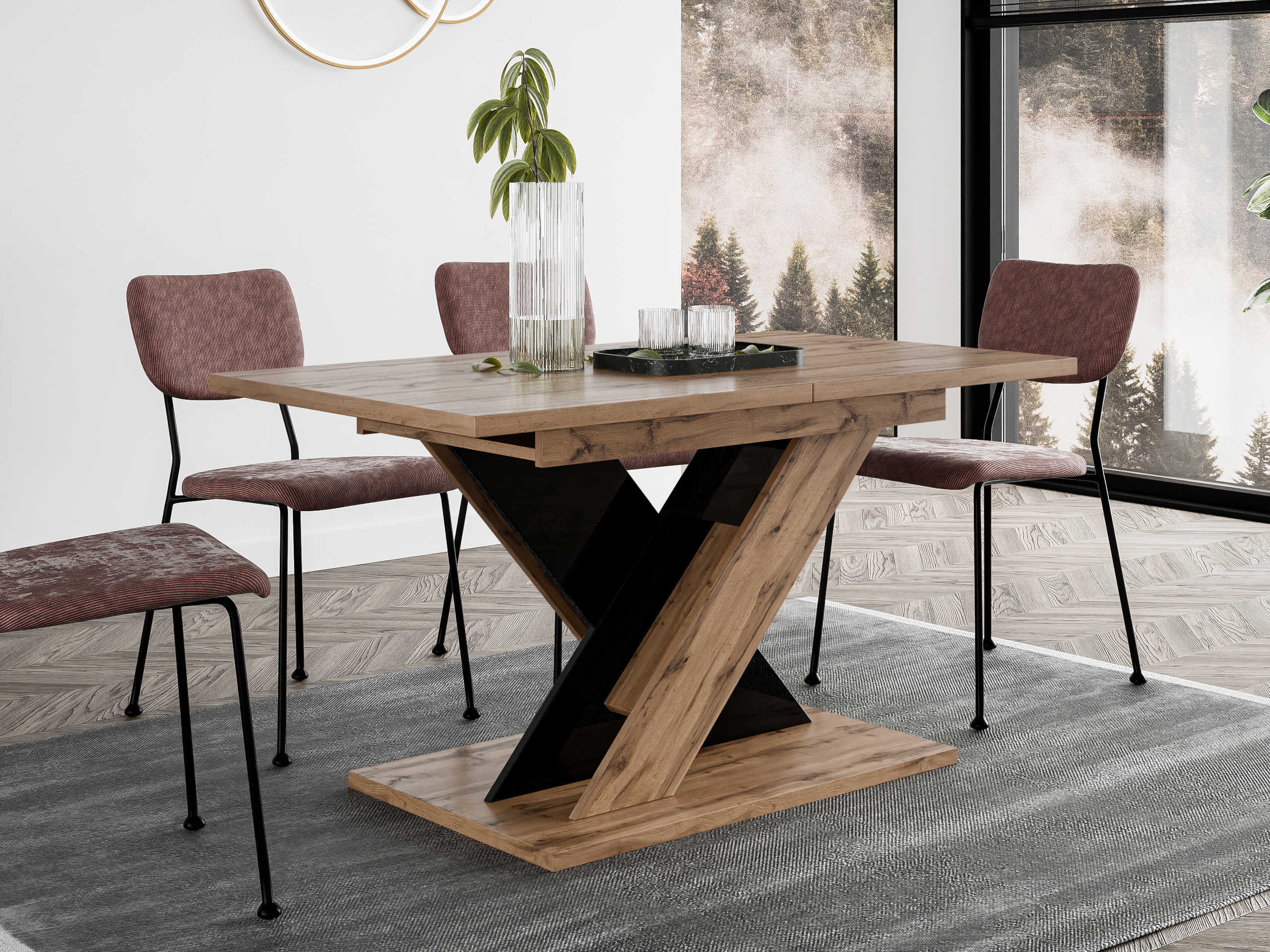 Mesa Goodyear 141 (Carvalho wotan + Preto brilhante)