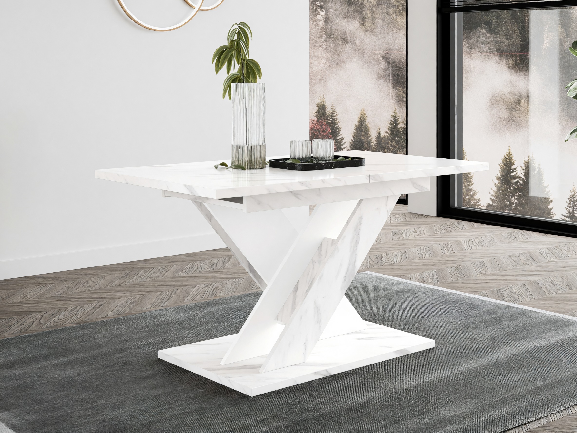 Mesa Goodyear 141 (Marmore branco + Branco)