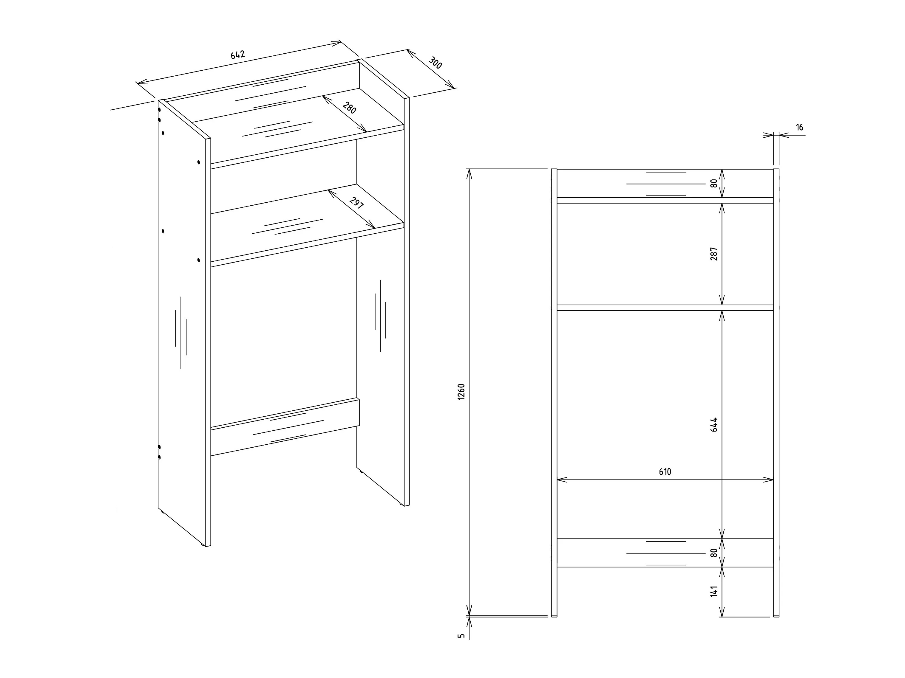 Prateleira para casa de banho Servou 114 (Branco)