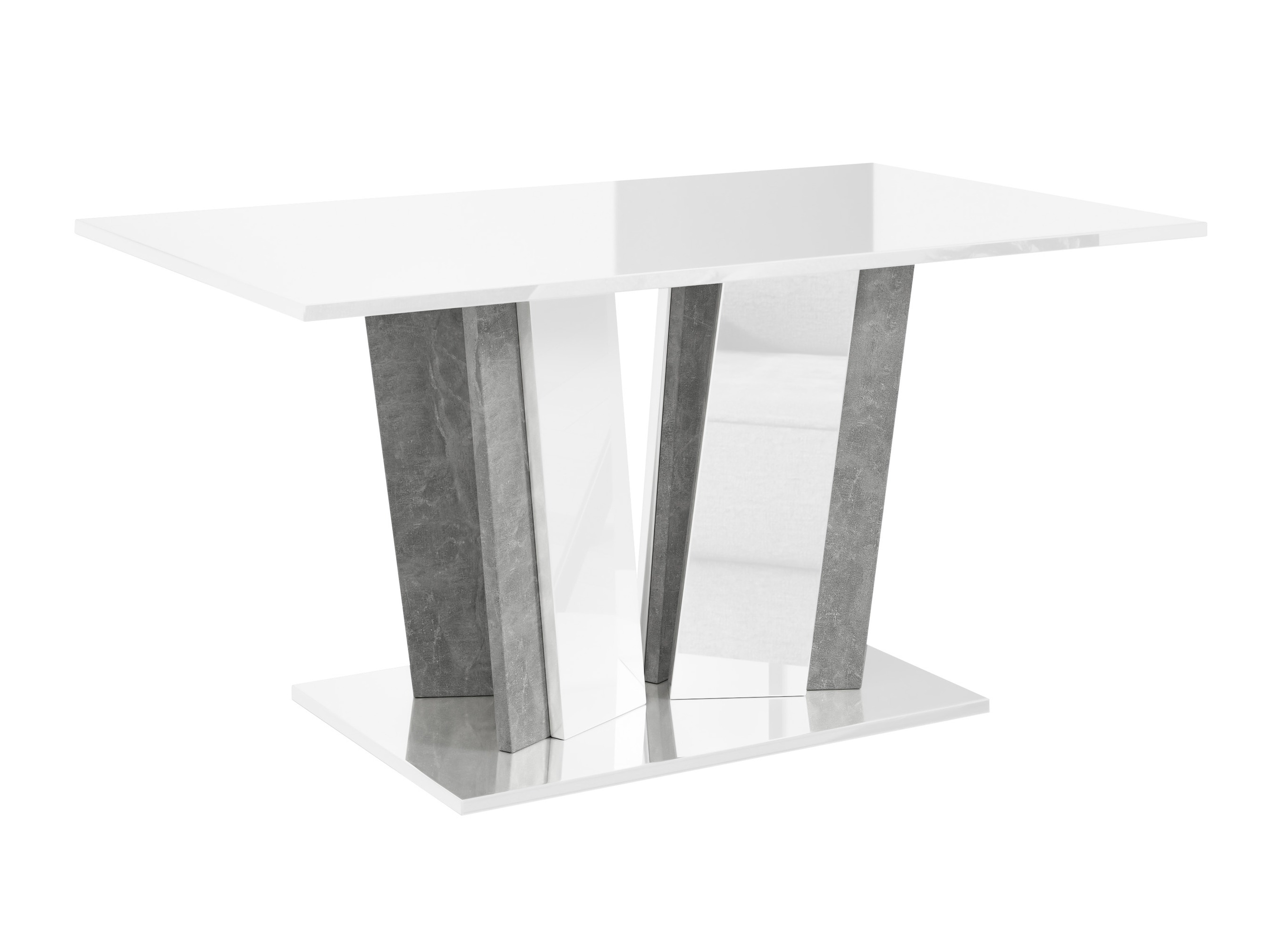 Mesa de centro Goodyear 143 (Branco brilhante + Cimento)