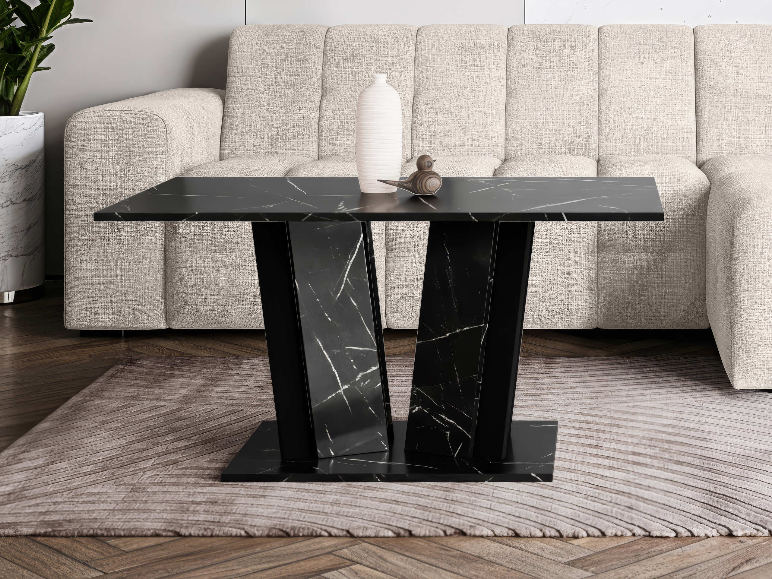 Mesa de centro Goodyear 143 (Mármore preto + Preto)