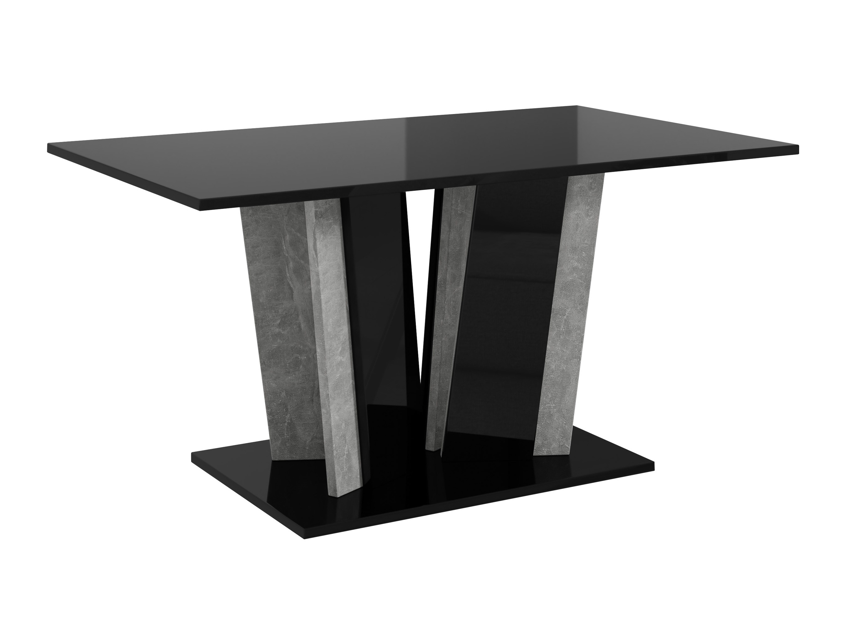 Mesa de centro Goodyear 143 (Preto brilhante + Cimento)