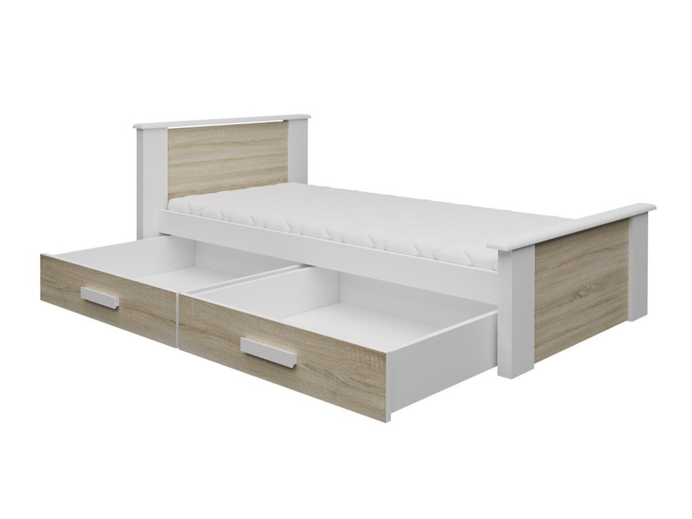 Cama Henderson 116 (Branco + Carvalho sonoma)