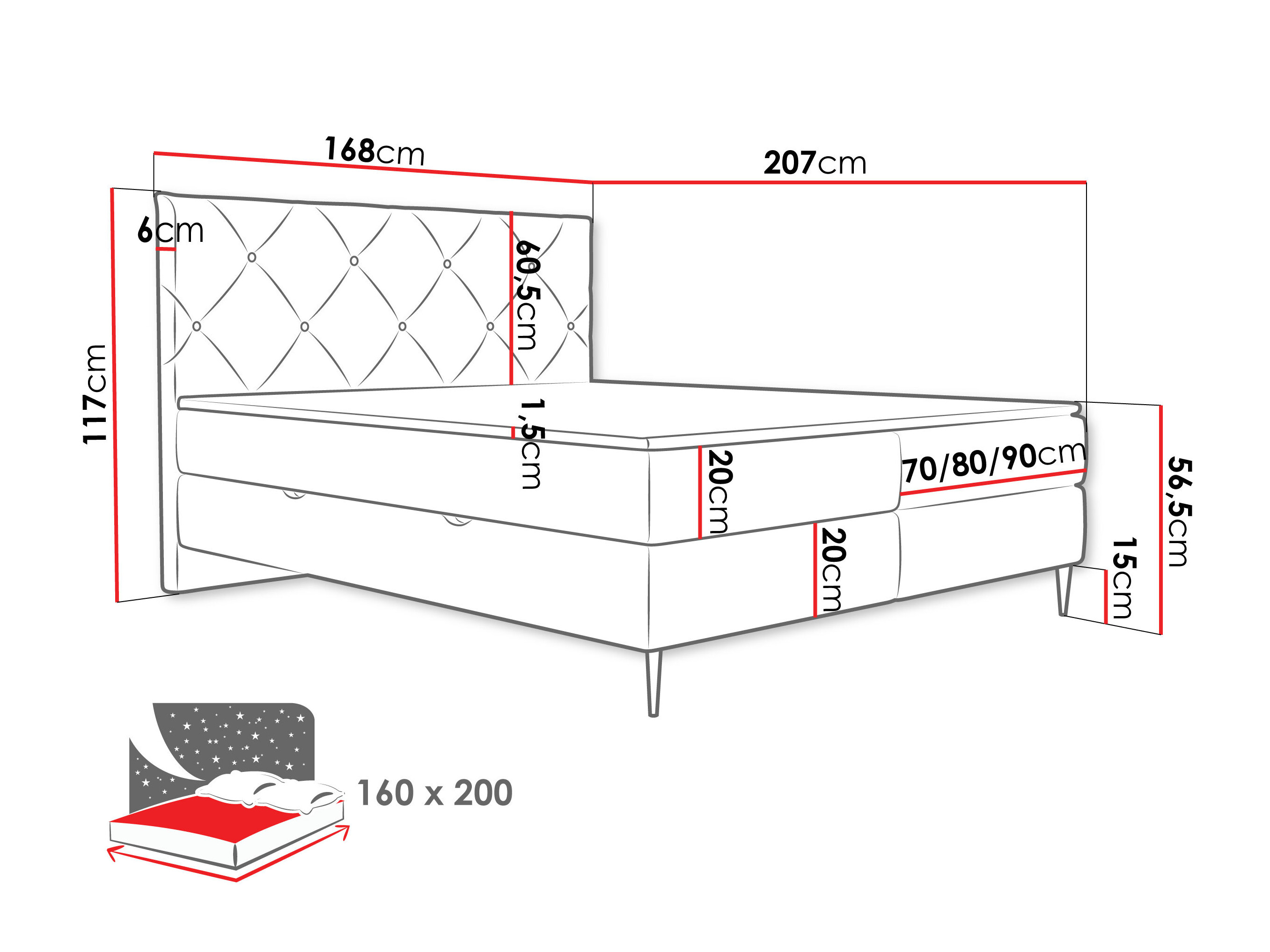 Cama continental ComfiDream Myrel (Verita 03)