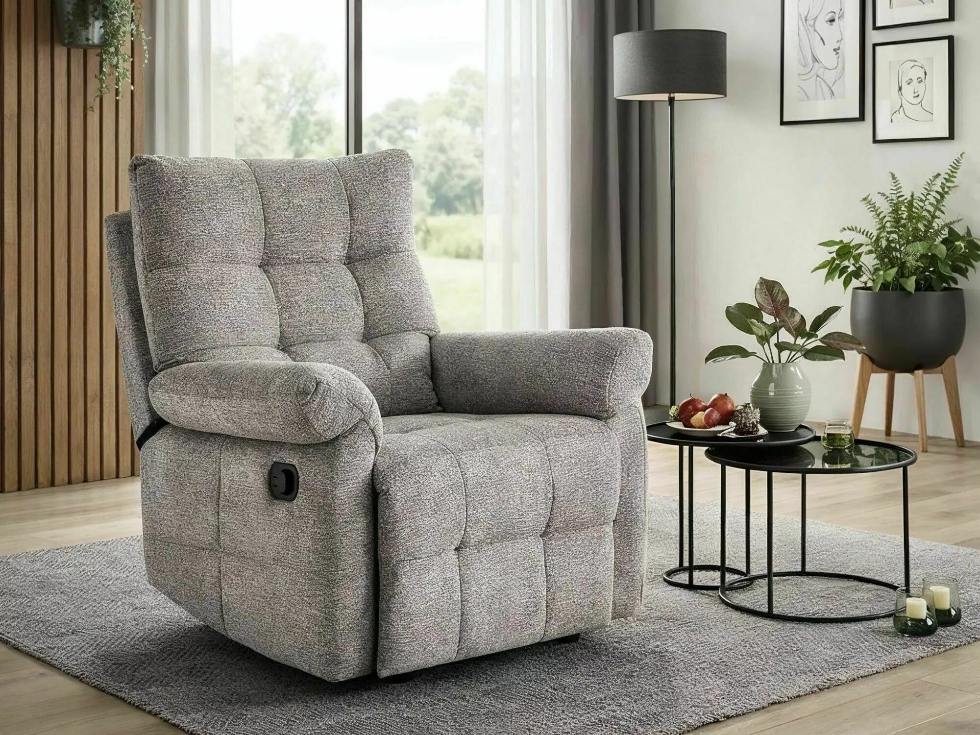 Poltrona reclinável Detroit 1041 (Raven 07)