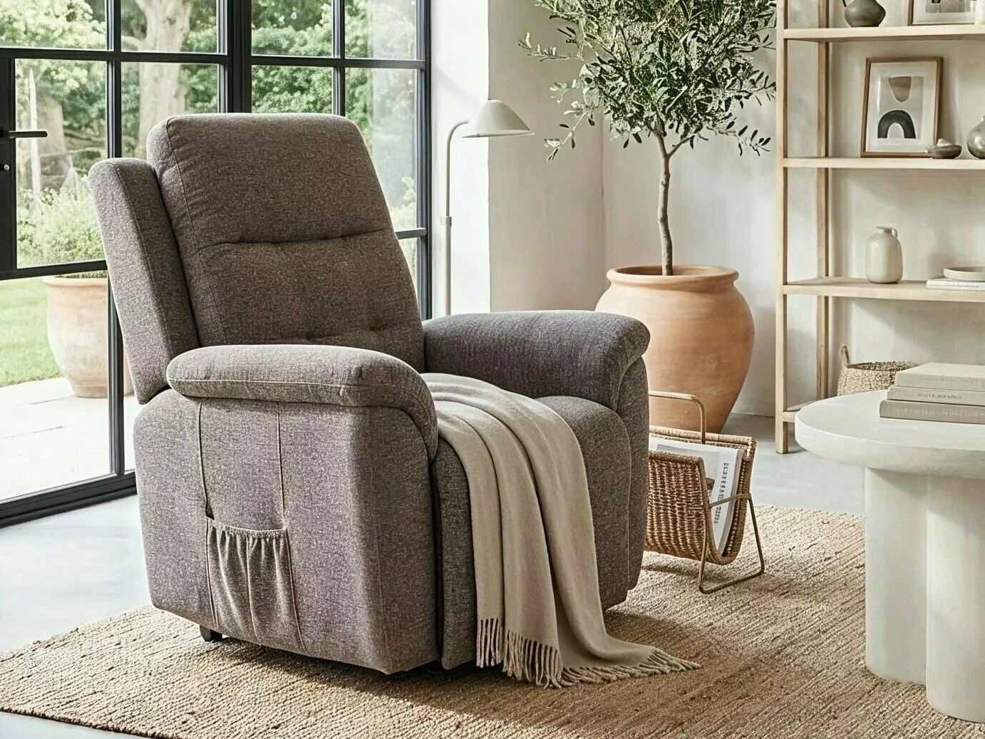 Poltrona reclinável Detroit 1042 (Cinzento)