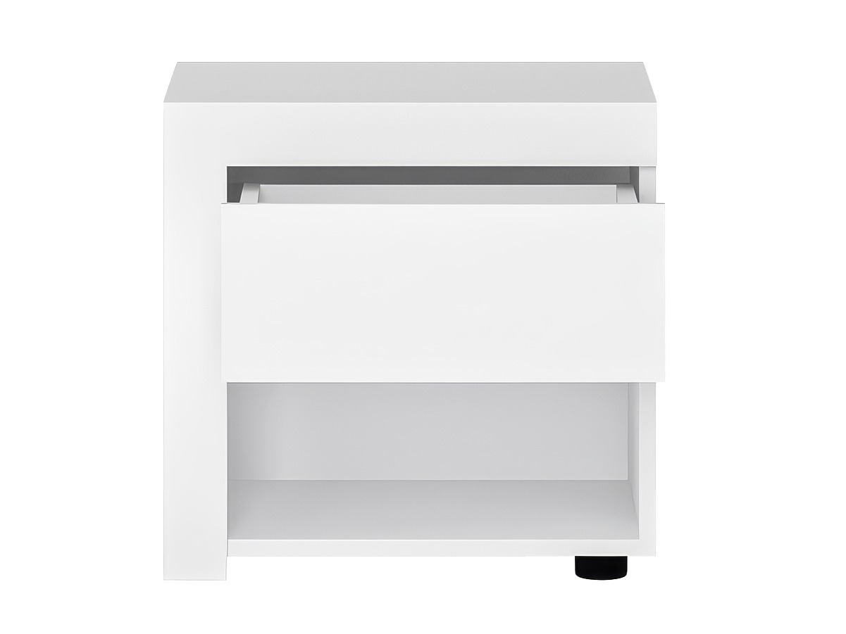 Mesa de cabeceira Feldeli 113 (Branco + Branco brilhante)