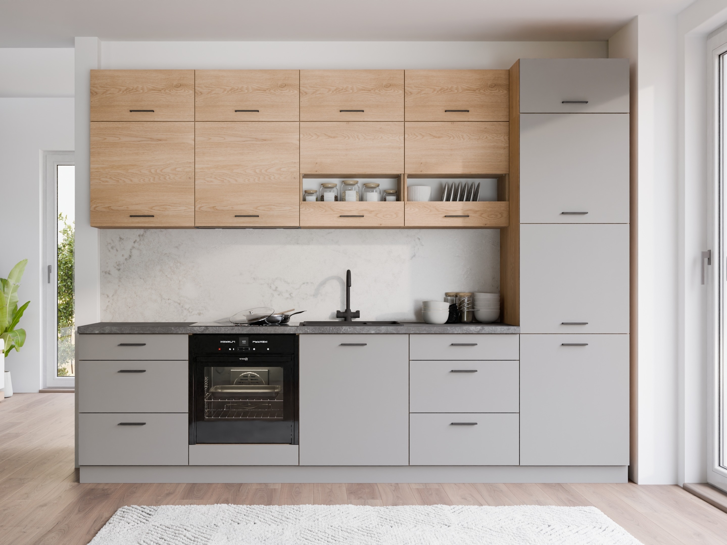 Armário modular de lavatório com portas Ati Grey Artisan 103
