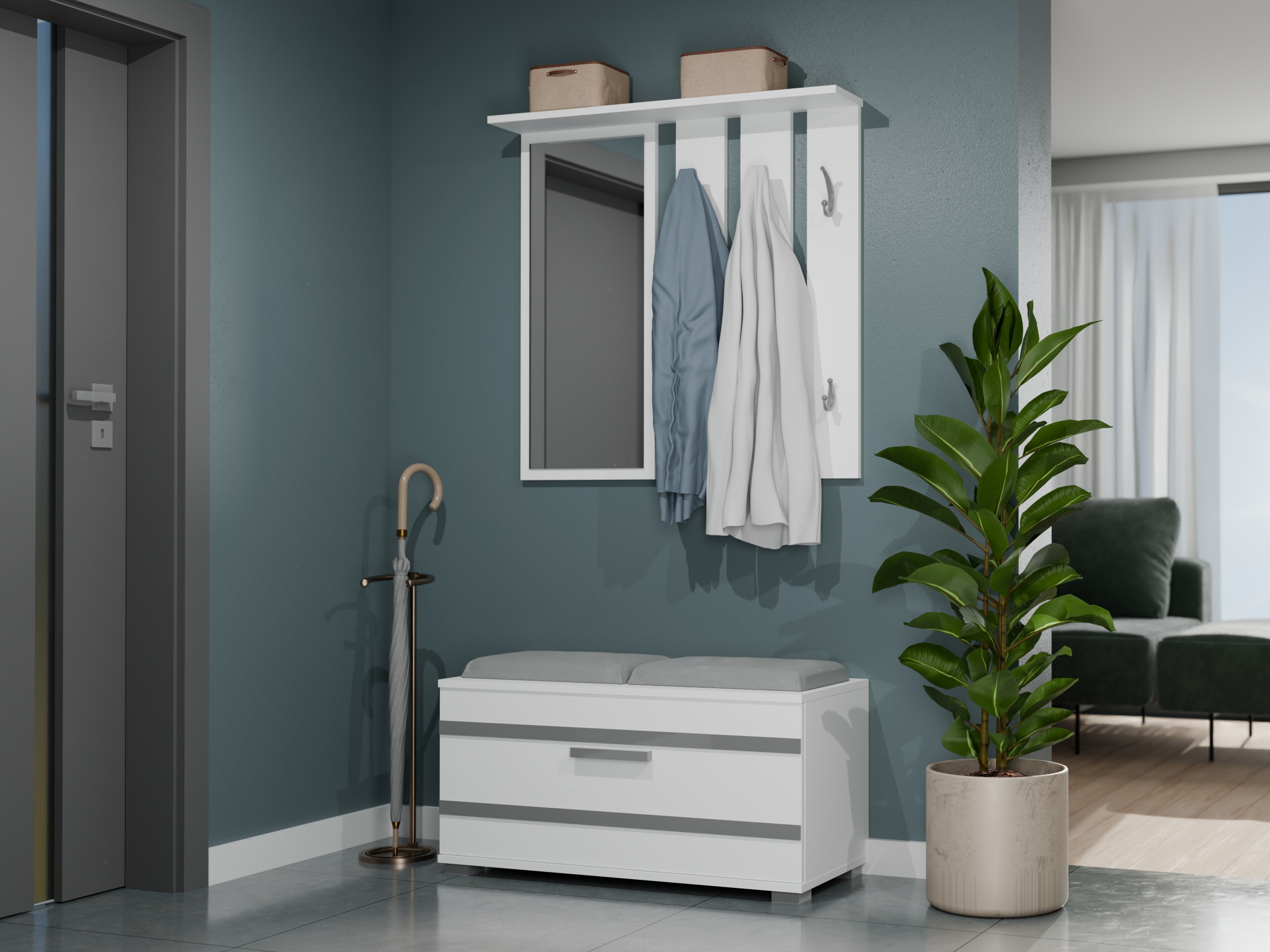 Conjunto para corredor Mandeville 396 (Branco)