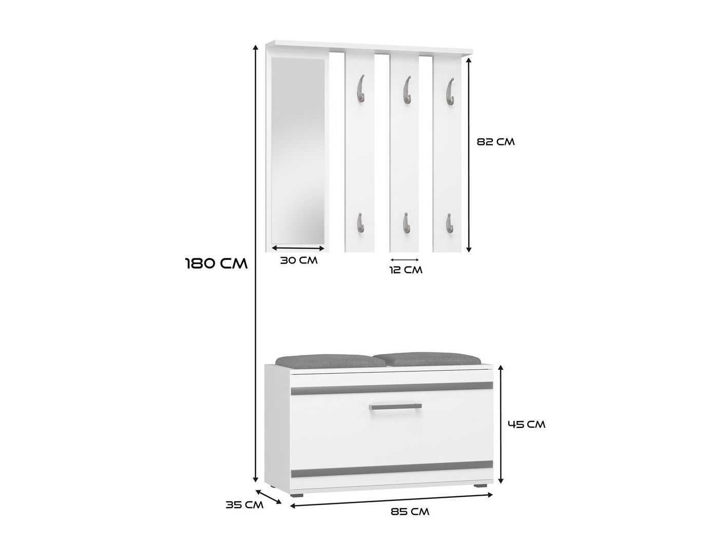 Conjunto para corredor Mandeville 396 (Branco)