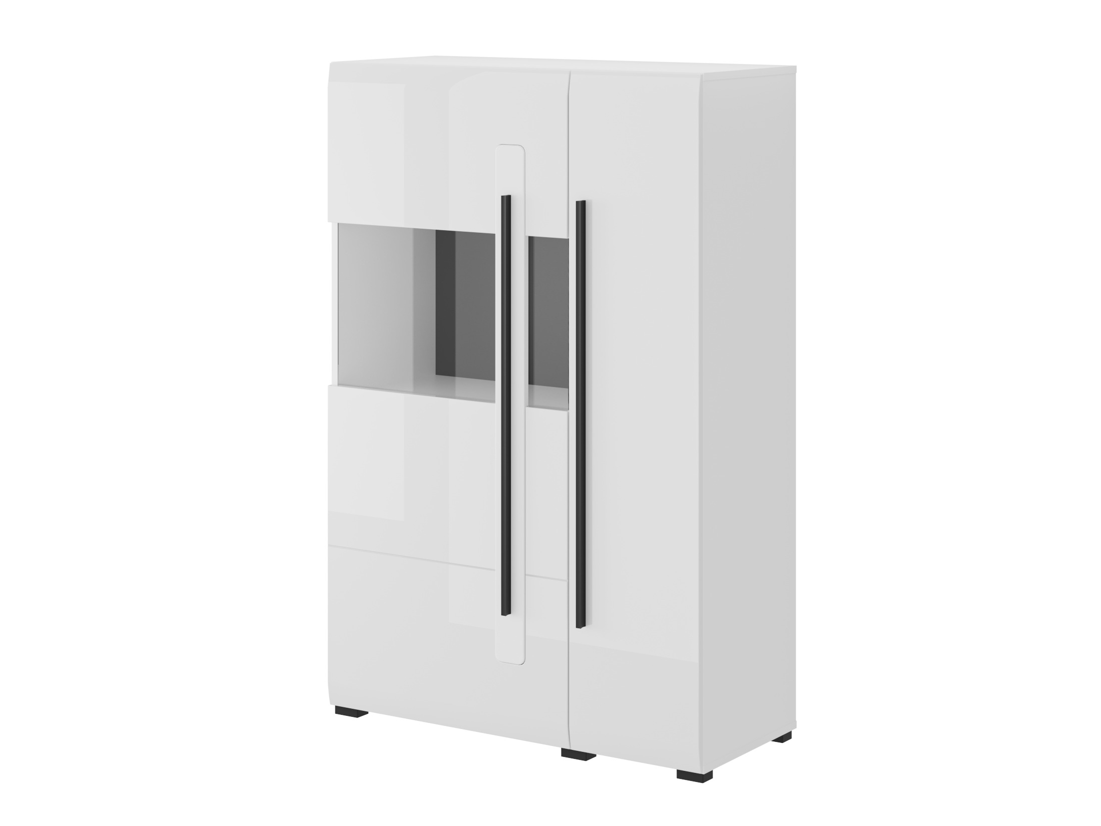 Aparador Ophsalu 105 (Branco + Branco brilhante)