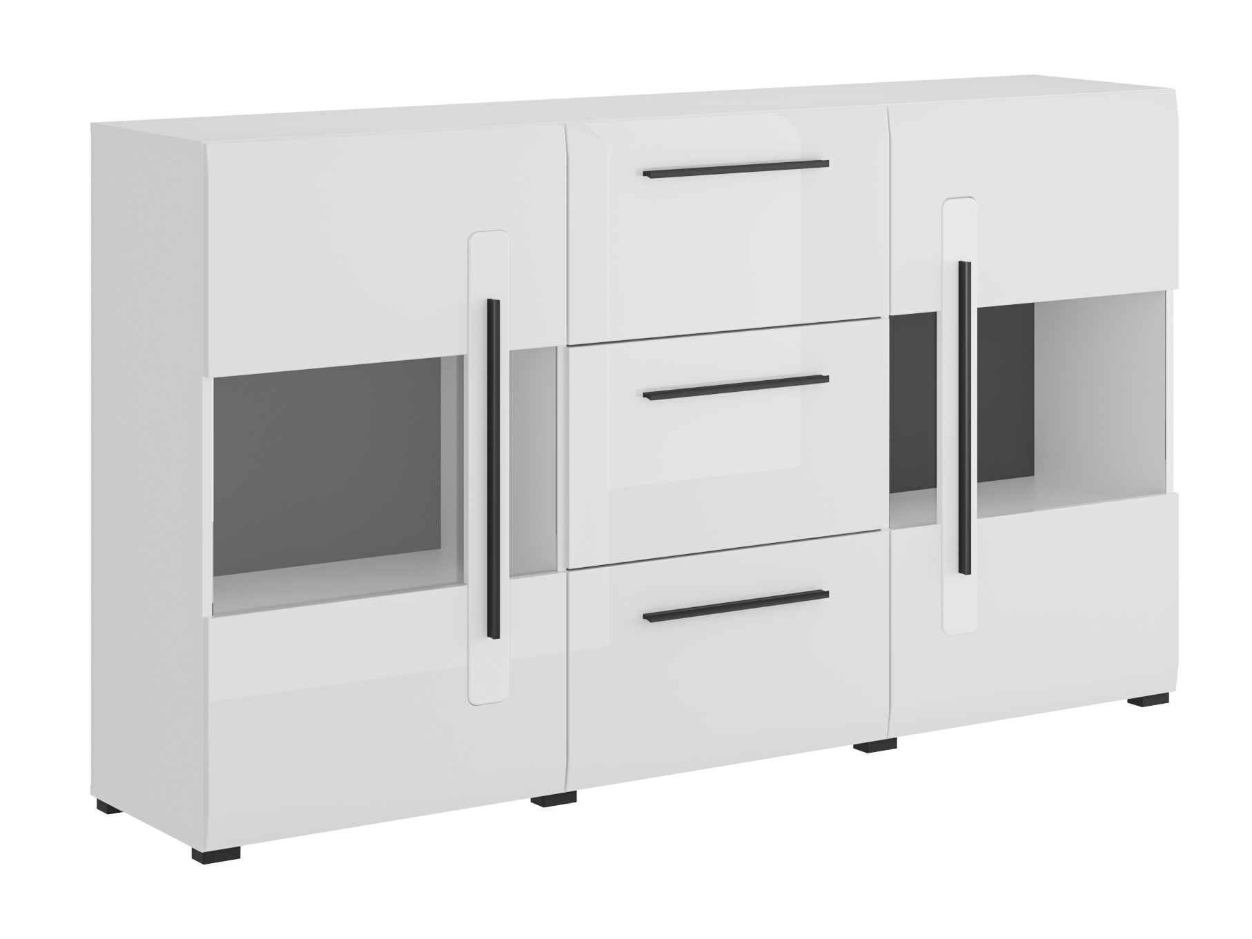 Cómoda Ophsalu 106 (Branco + Branco brilhante)