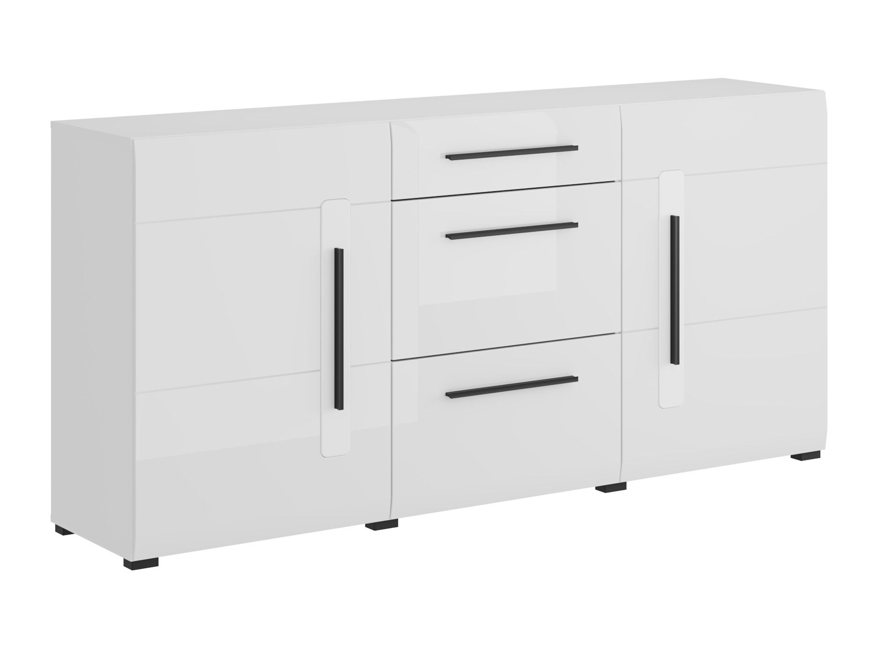 Cómoda Ophsalu 108 (Branco + Branco brilhante)