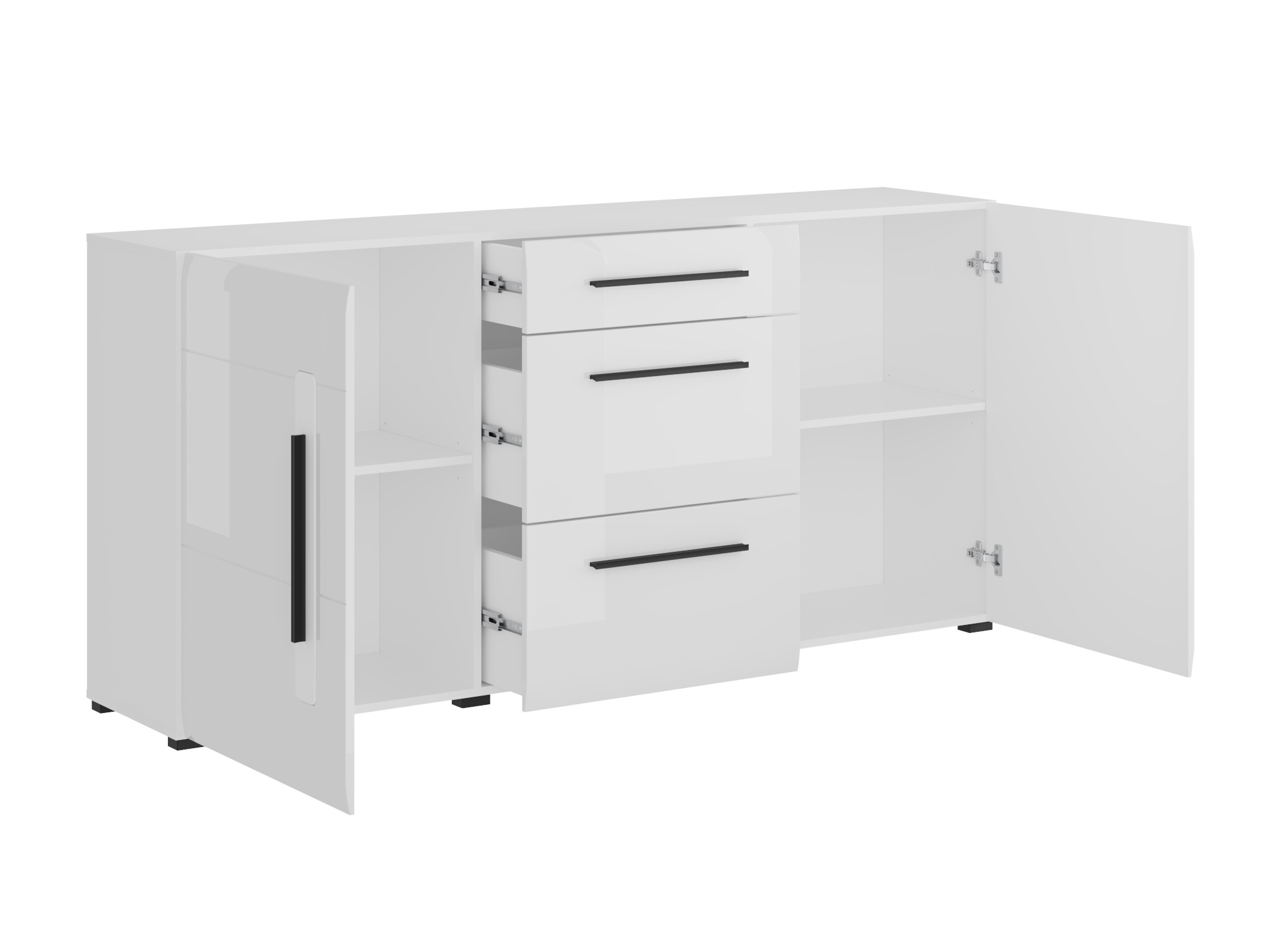 Cómoda Ophsalu 108 (Branco + Branco brilhante)
