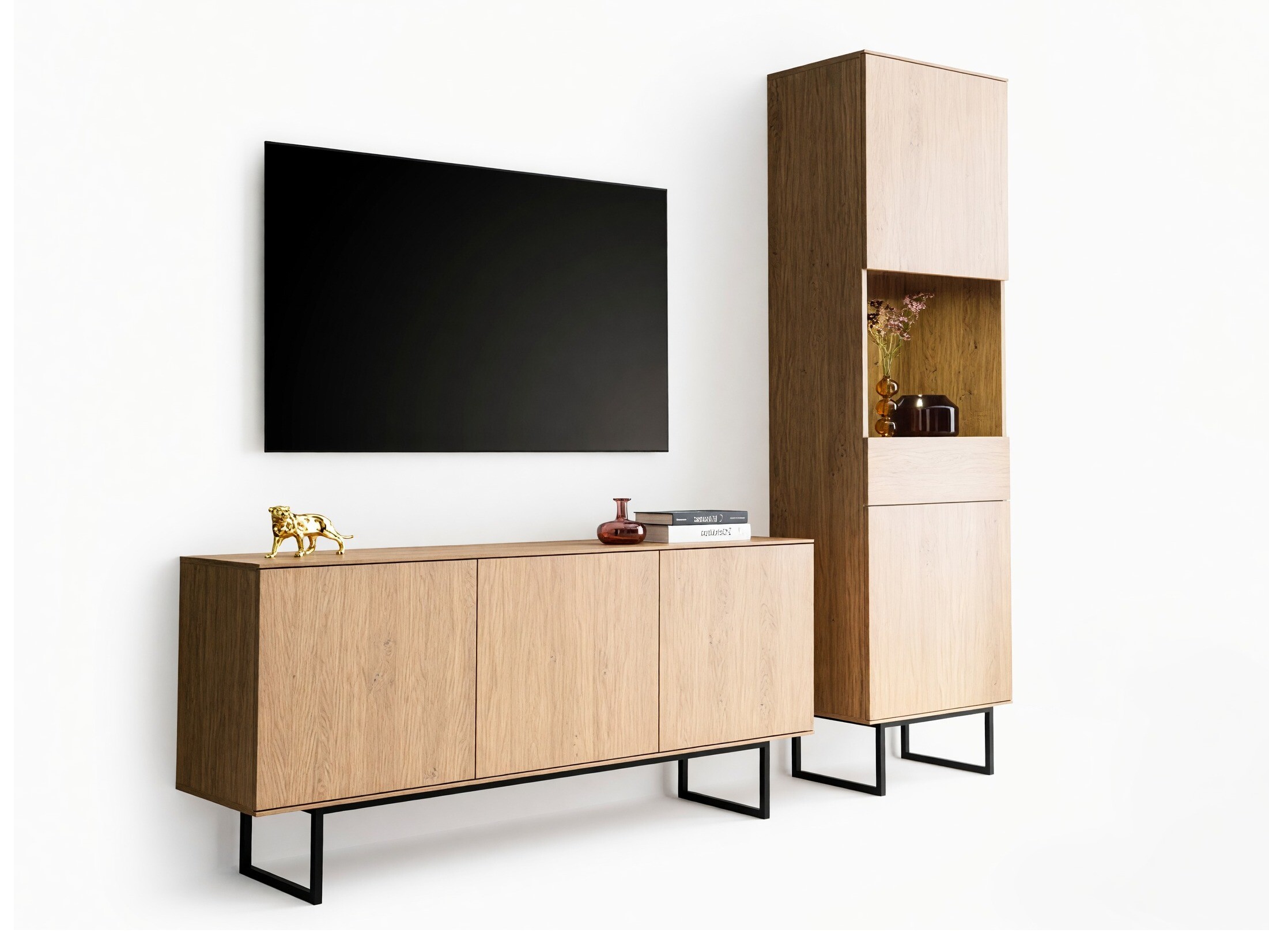 Conjunto para sala de estar Bentesa 125 (Carvalho)