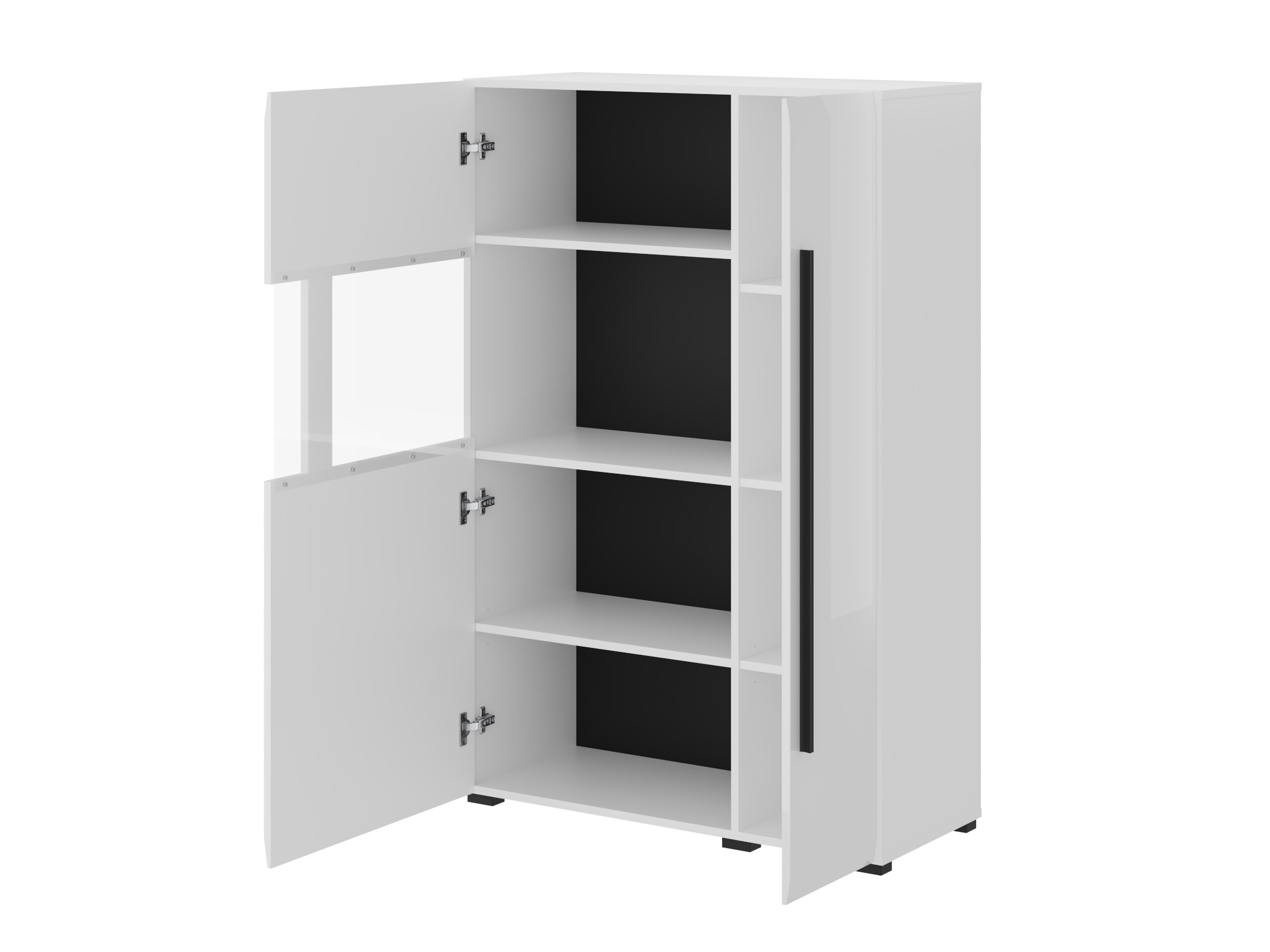 Conjunto para sala de estar Ophsalu 111 (Branco + Branco brilhante)