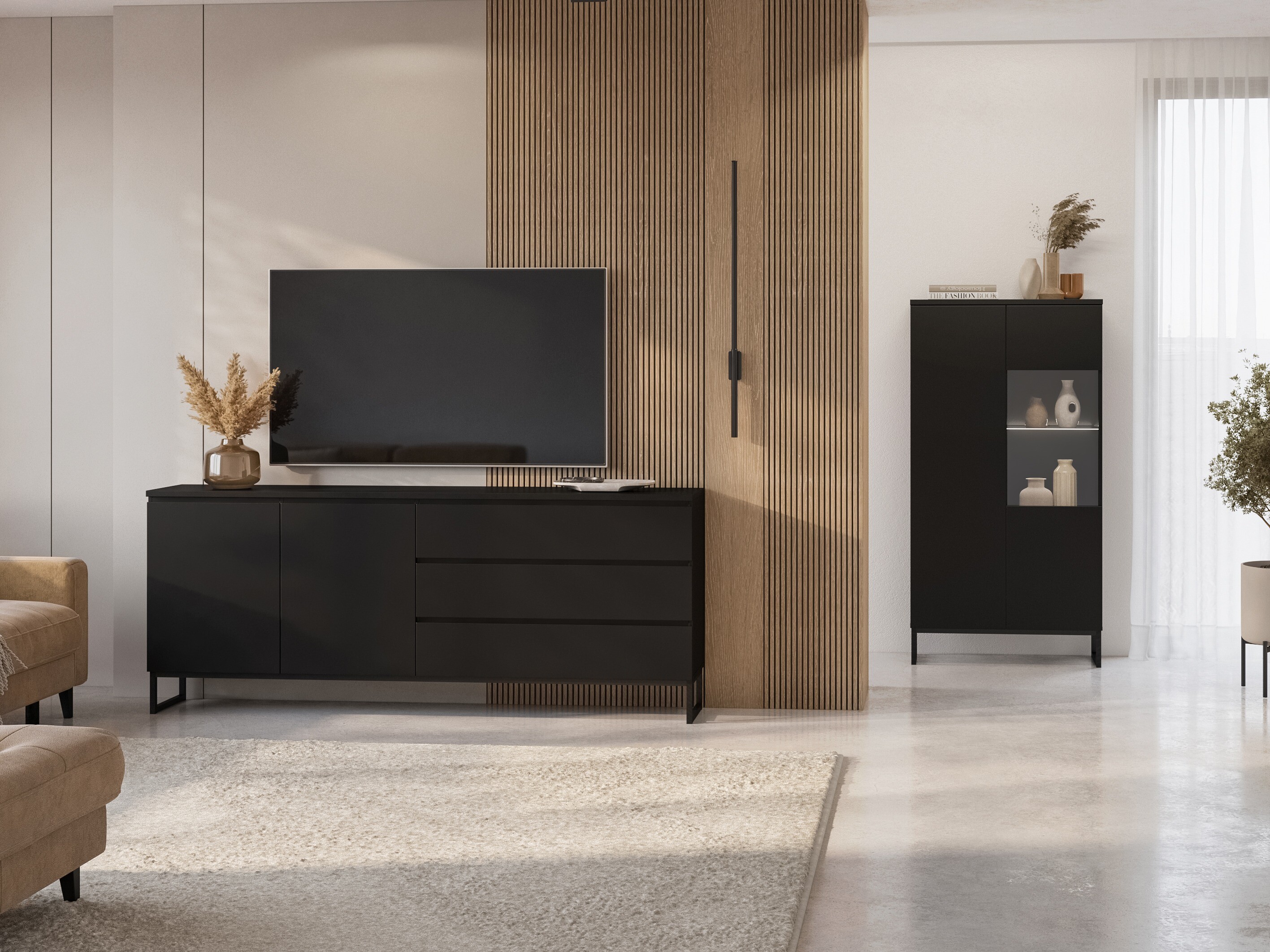 Conjunto para sala de estar Velsora 107 (Preto)