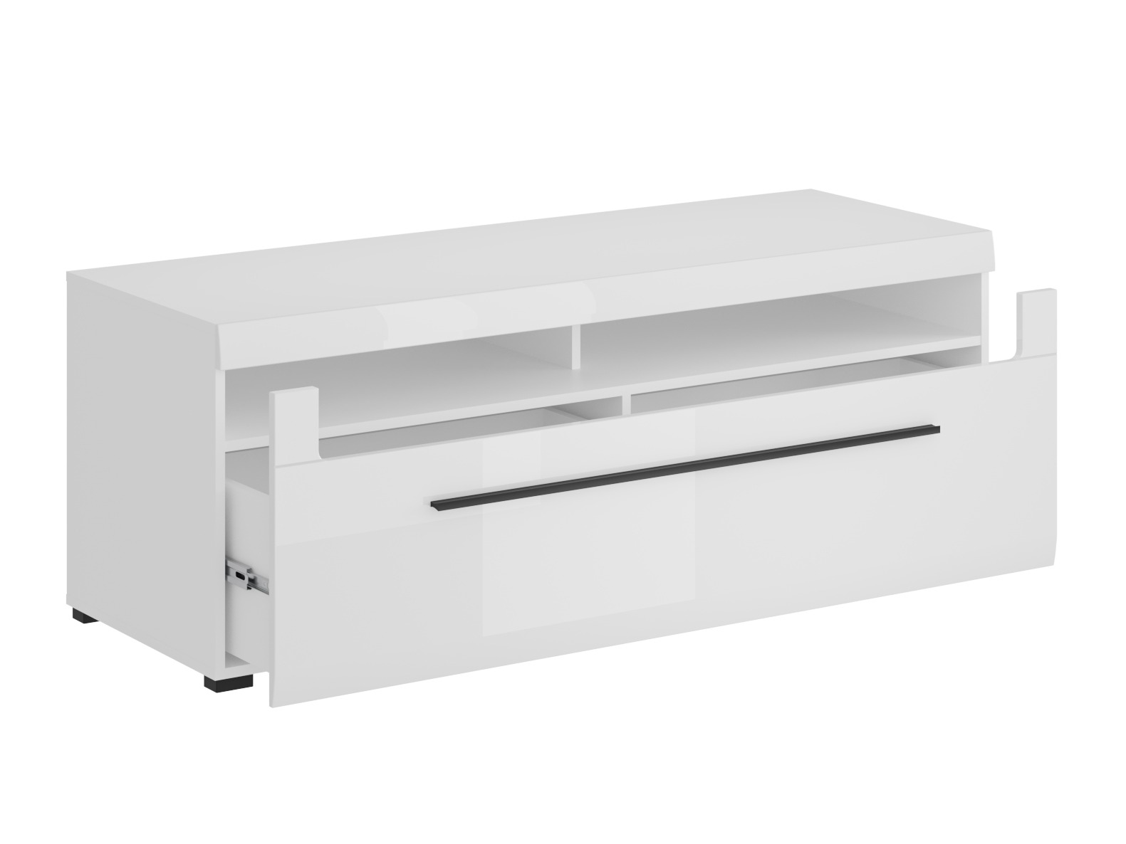 Móvel de TV Ophsalu 103 (Branco + Branco brilhante)