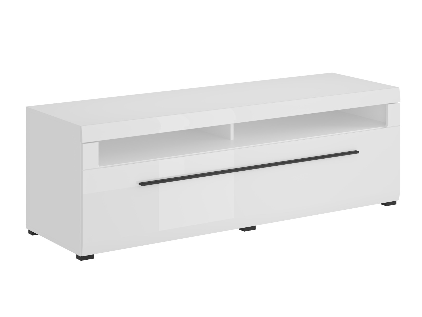Móvel de TV Ophsalu 104 (Branco + Branco brilhante)