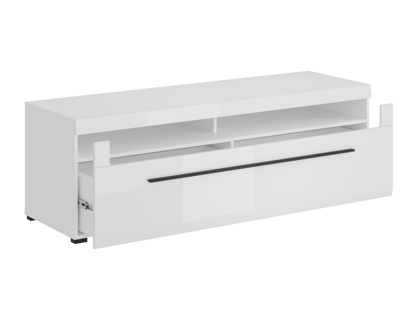 Móvel de TV Ophsalu 104 (Branco + Branco brilhante)