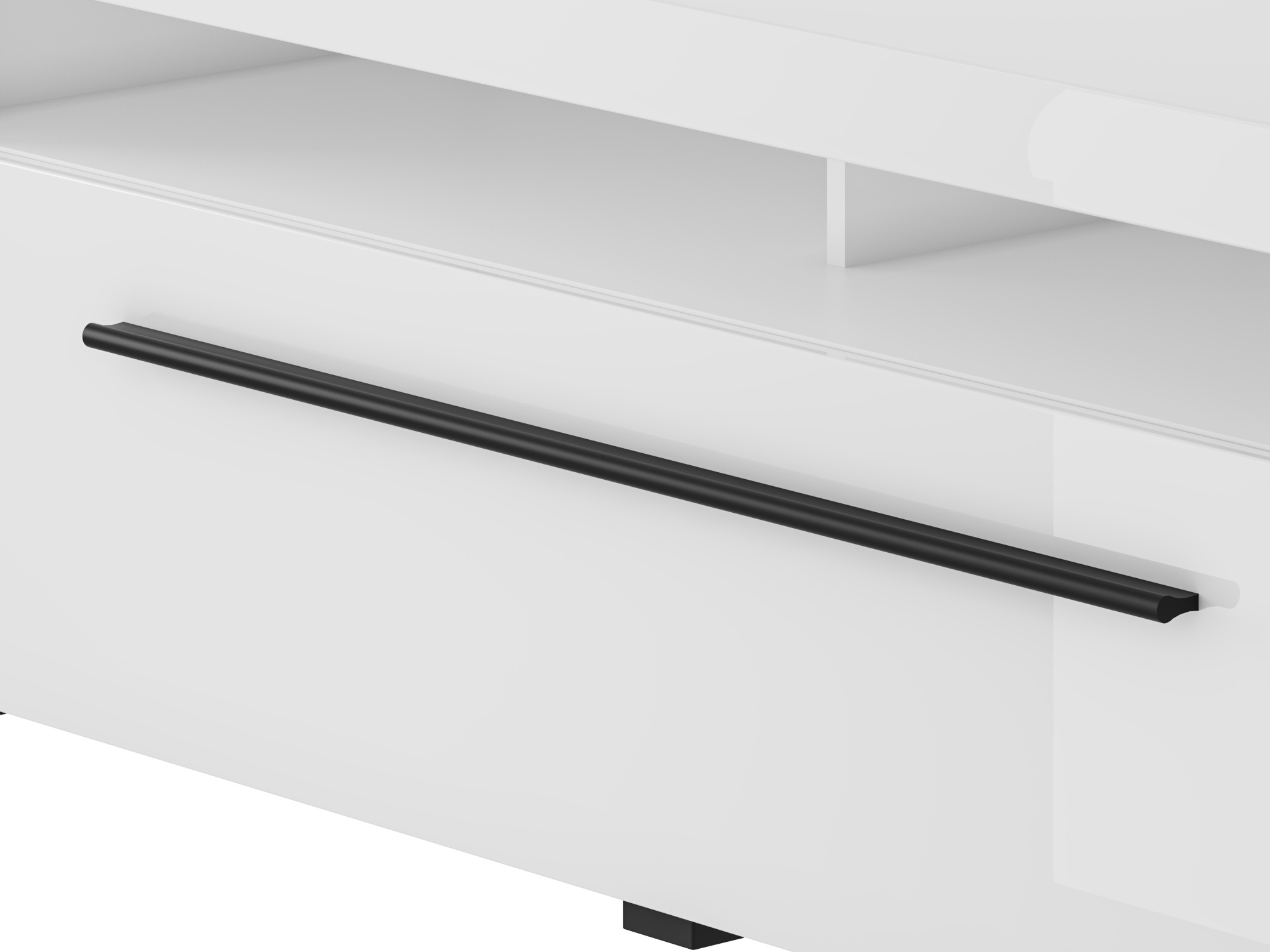 Móvel de TV Ophsalu 104 (Branco + Branco brilhante)