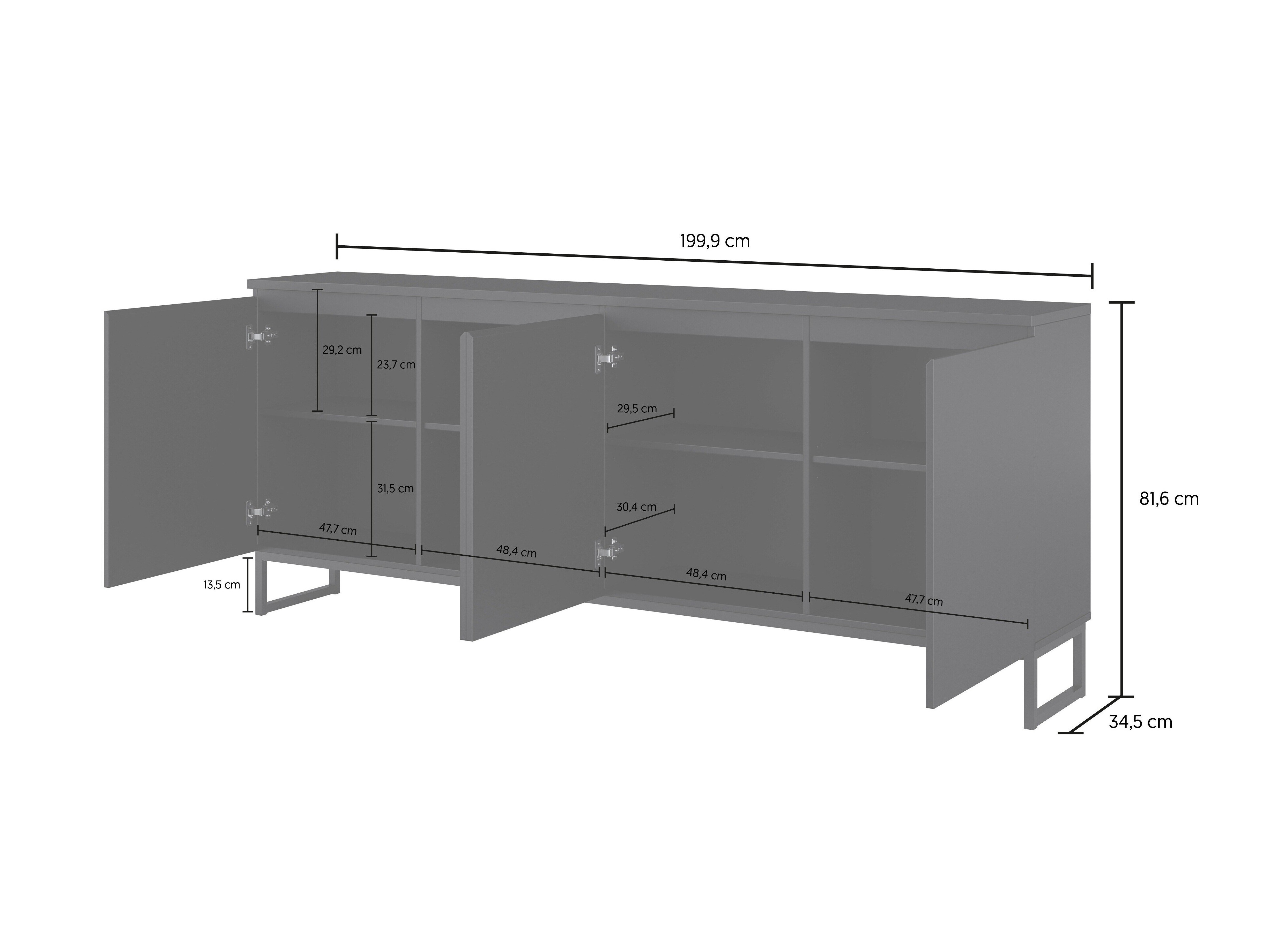 Conjunto para sala de estar Velsora 108 (Preto)